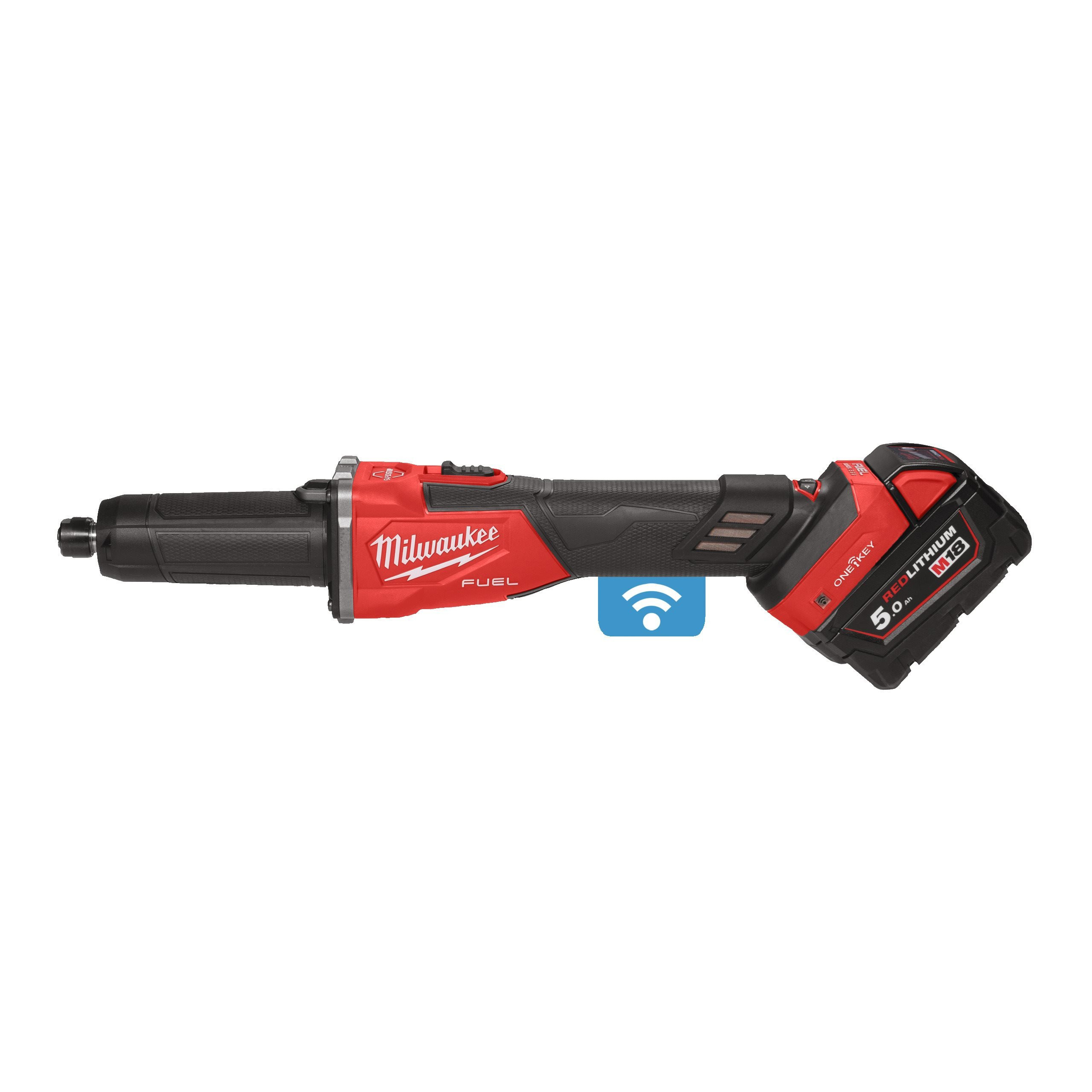 M18 FUEL™MEULEUSE DROITE À FREIN ONE-KEY™,VARIATEUR ET INTERRUPTEUR COULISSANT M18 FDGROVB-502X MILWAUKEE