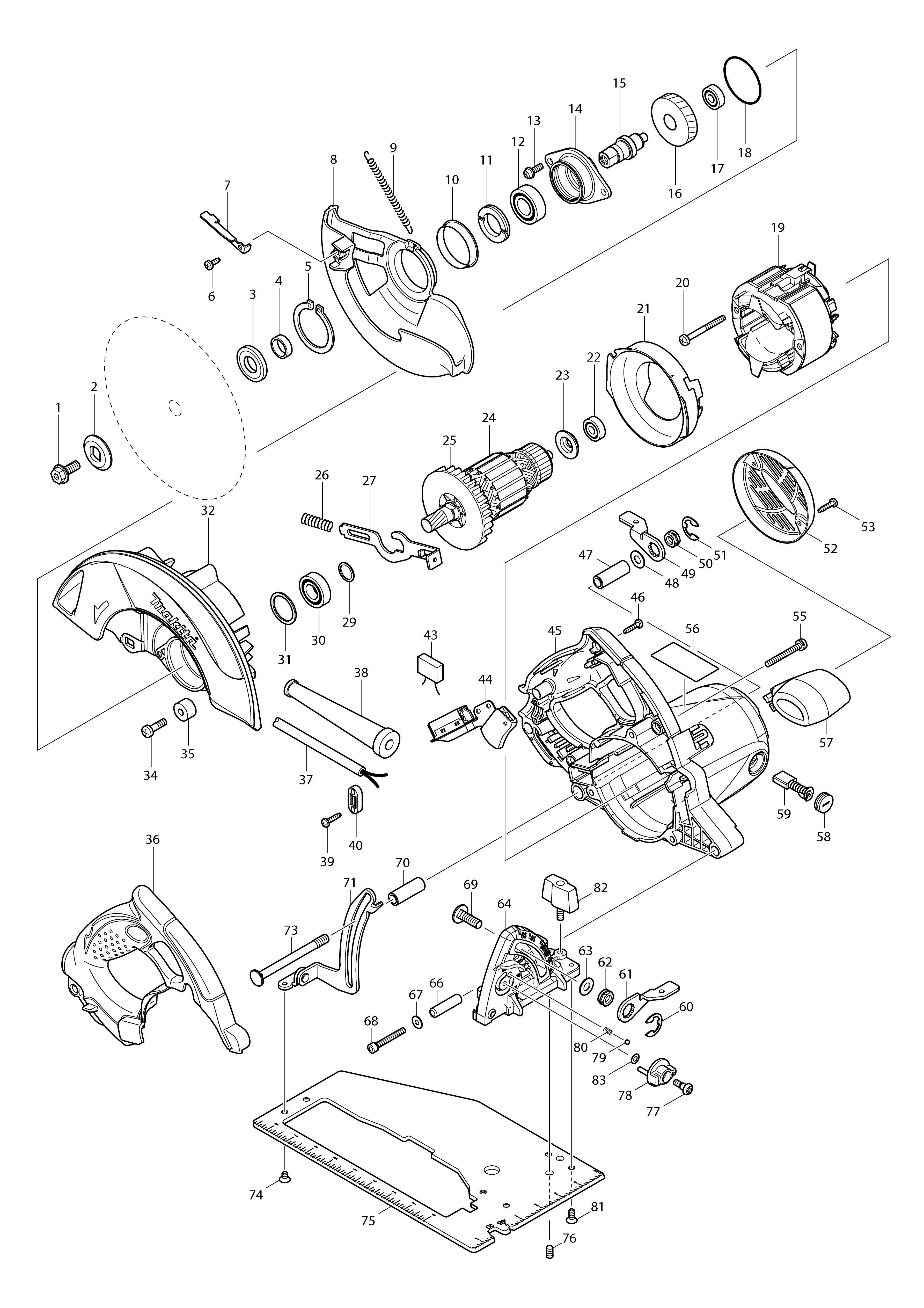 Vue éclatée Makita 5007N#01
