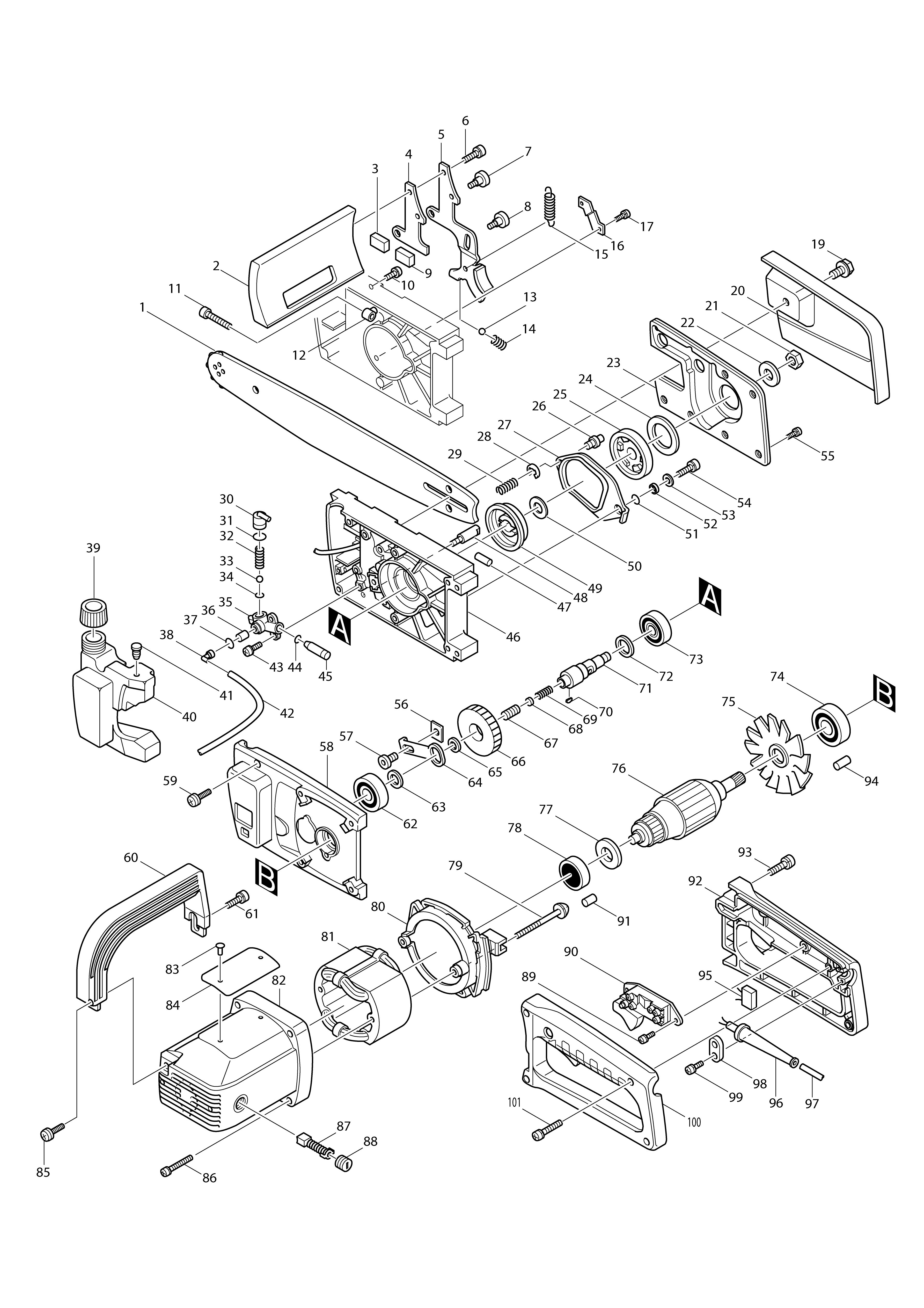 Vue éclatée Makita 5014NB#01
