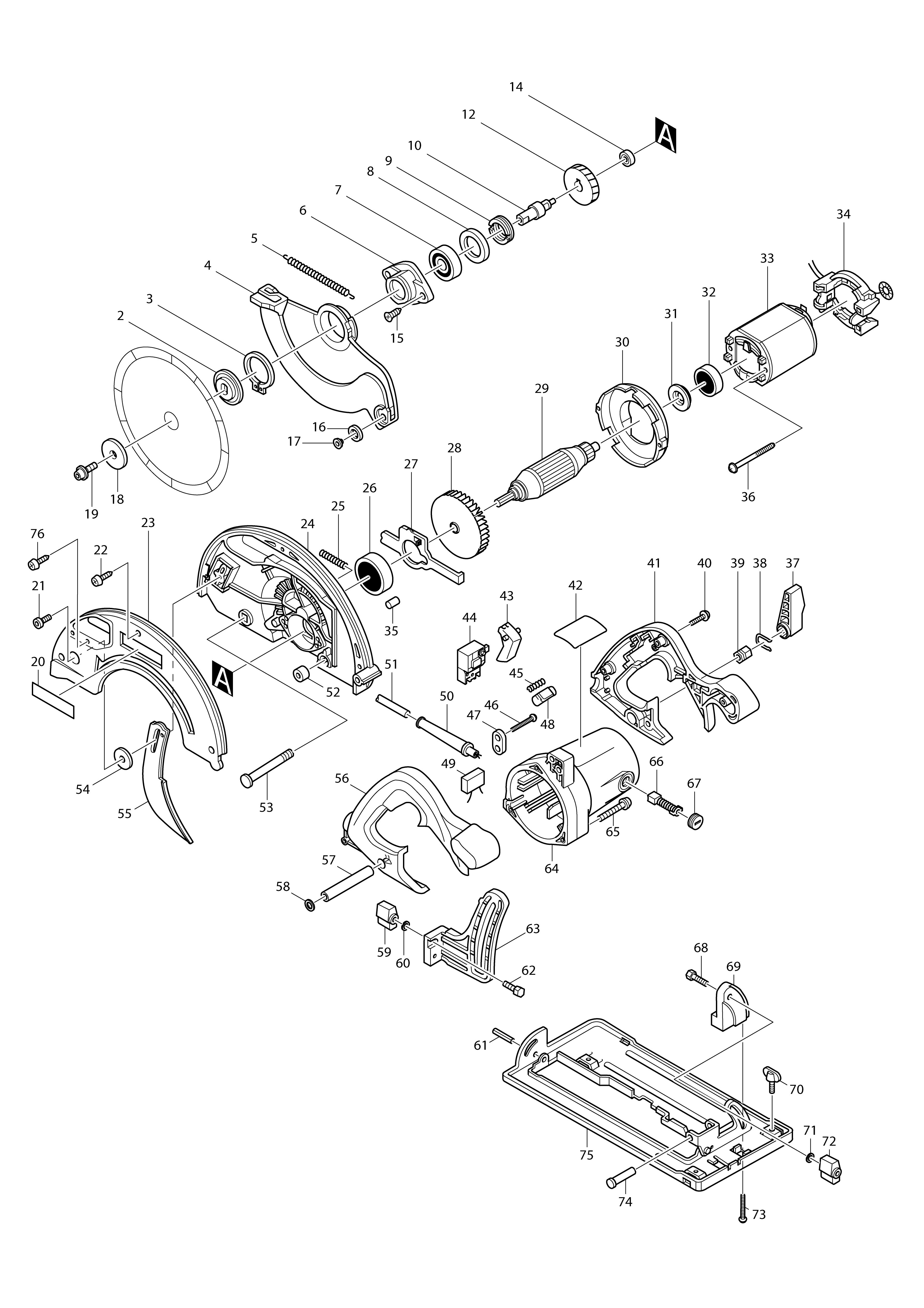 Vue éclatée Makita 5603R#01