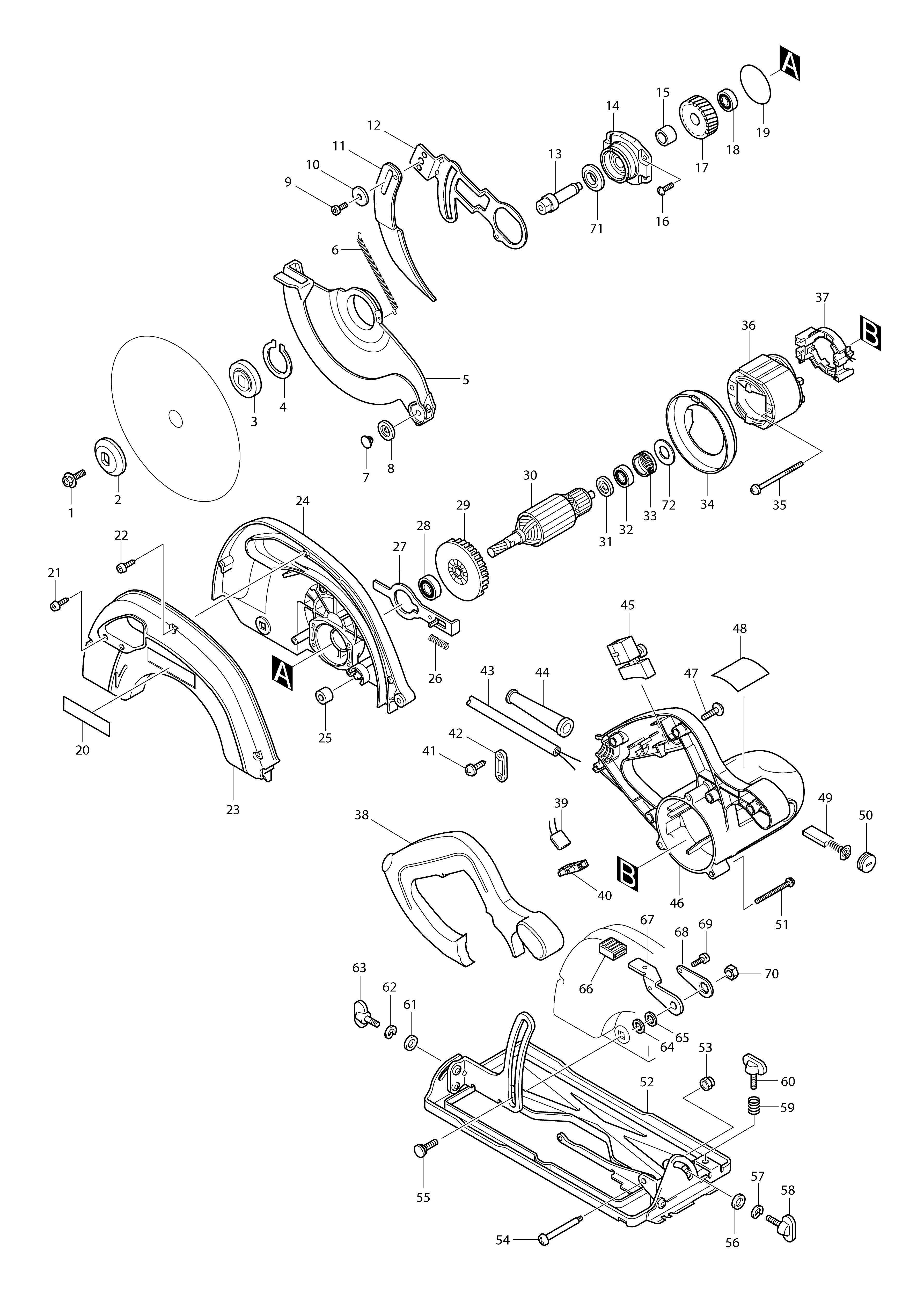 Vue éclatée Makita 5704R#01