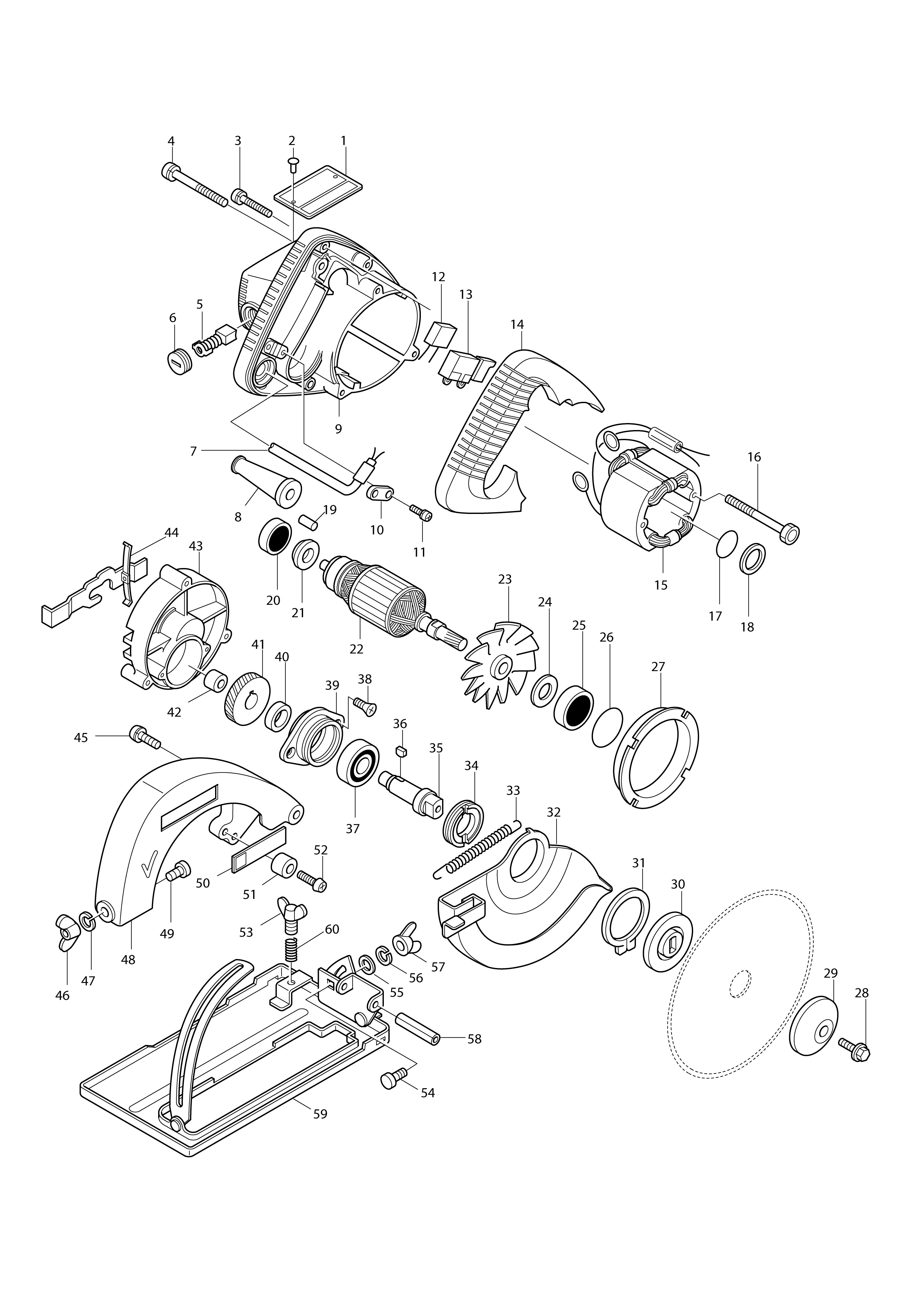 Vue éclatée Makita 5800NB#01