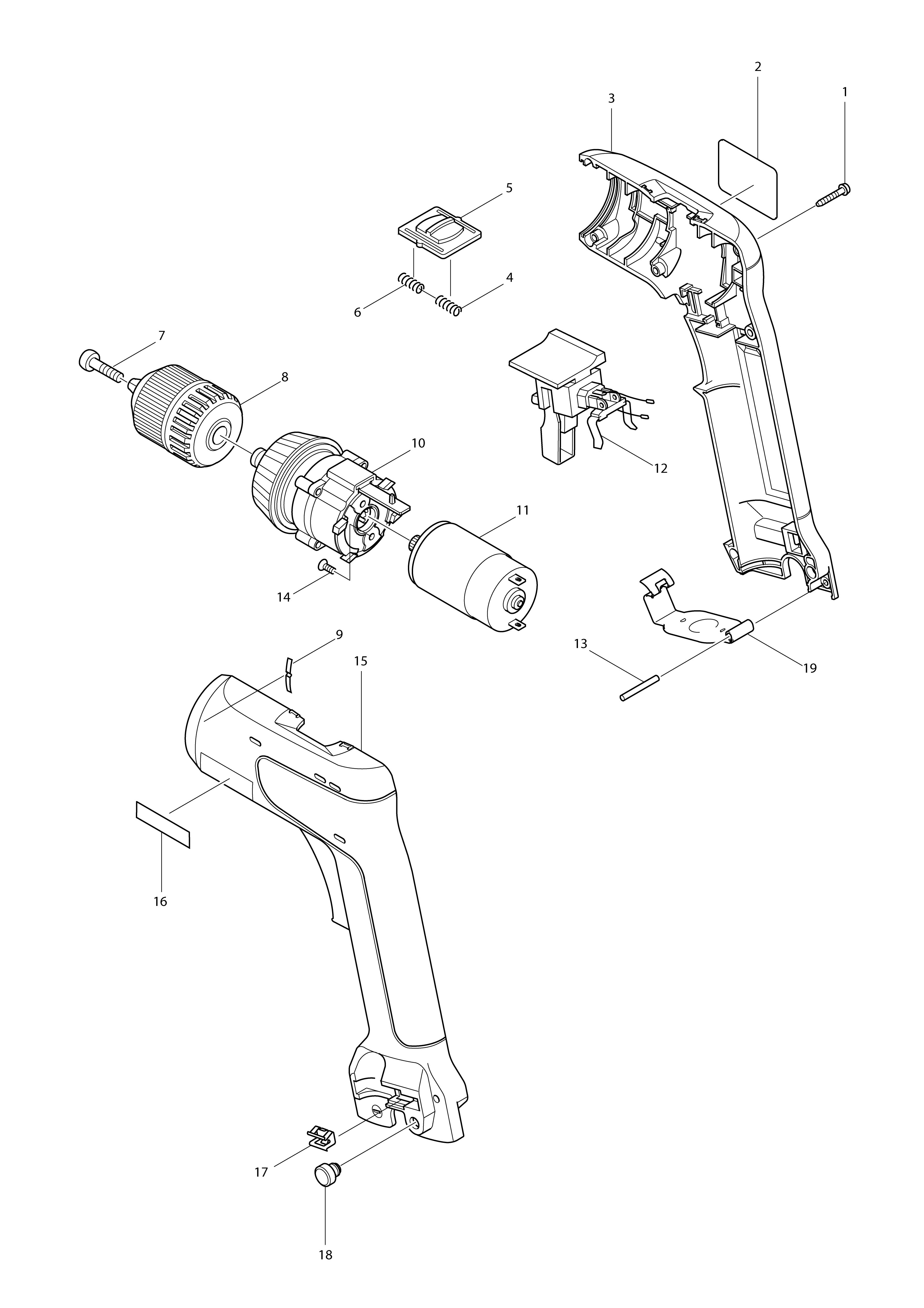 Vue éclatée Makita 6019D#01