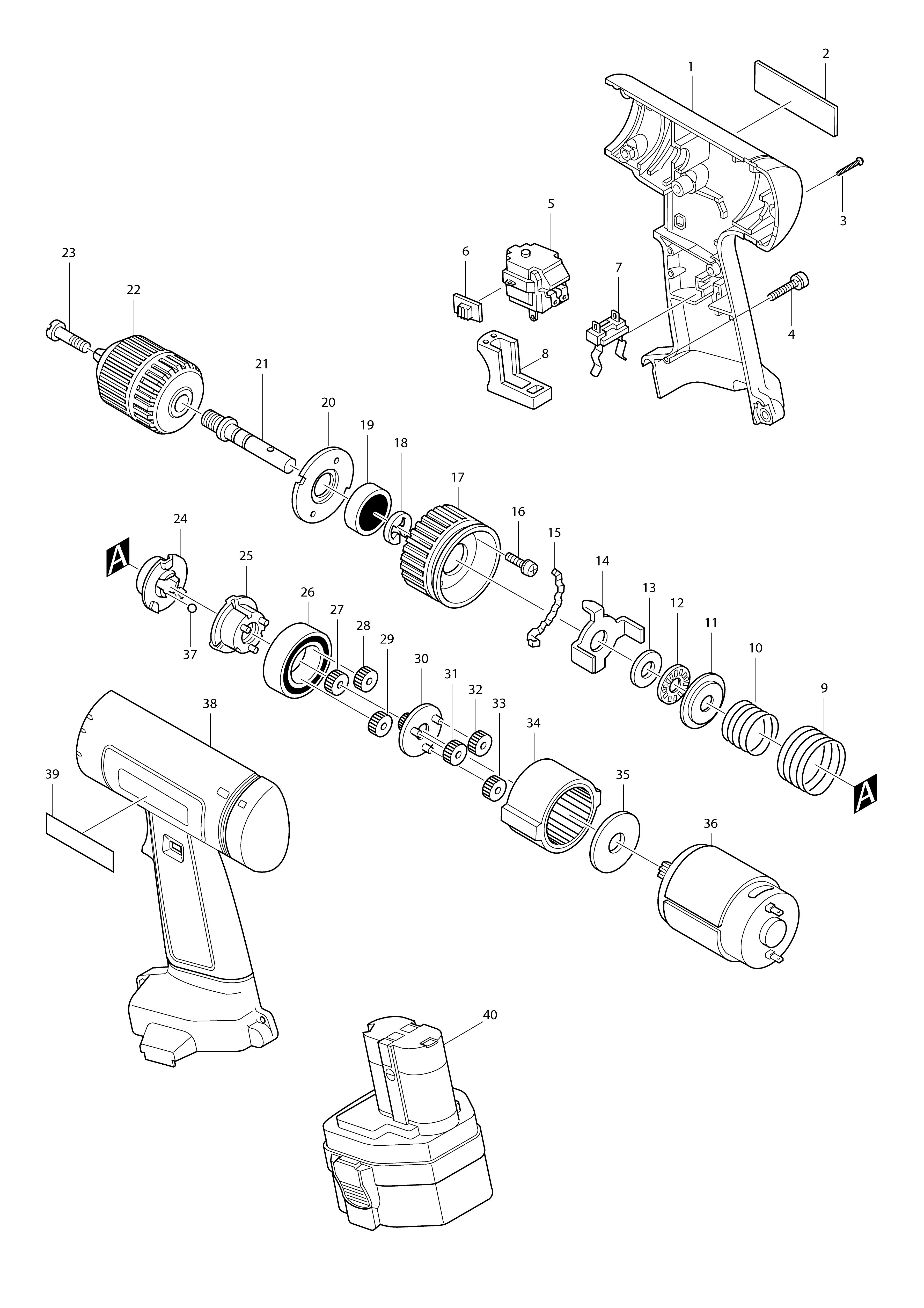 Vue éclatée Makita 6223D#01