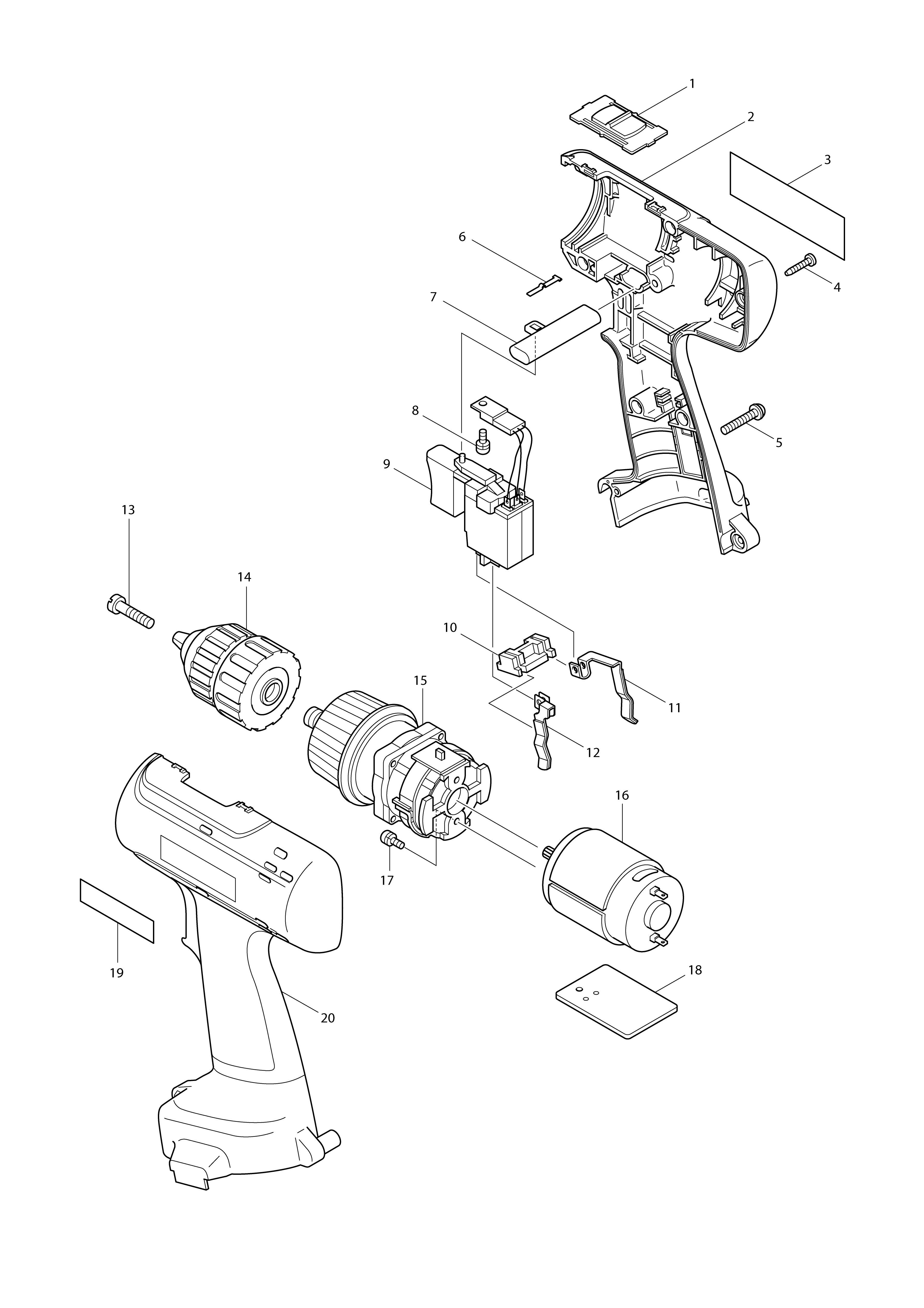 Vue éclatée Makita 6227D#01