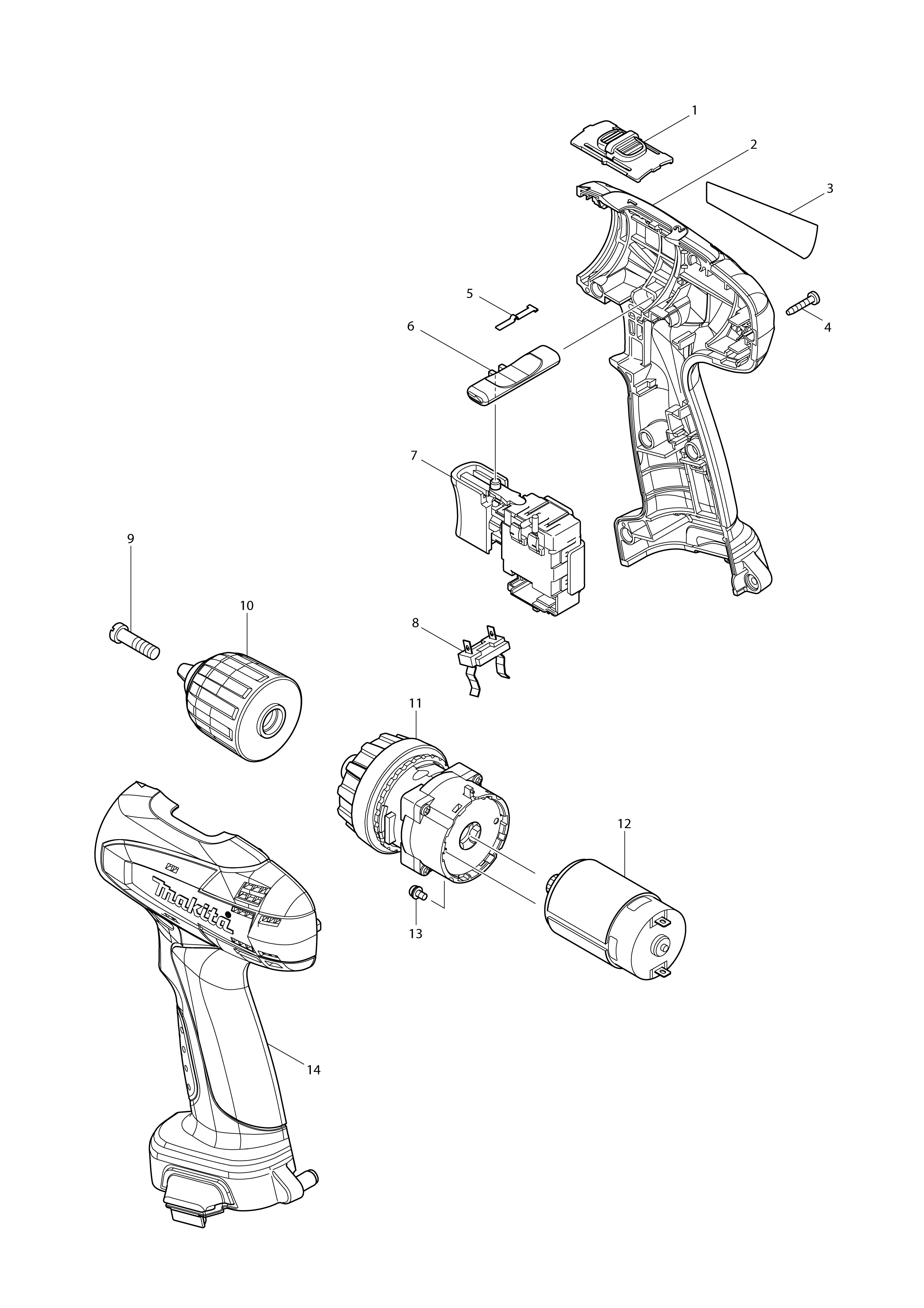 Vue éclatée Makita 6261D#01