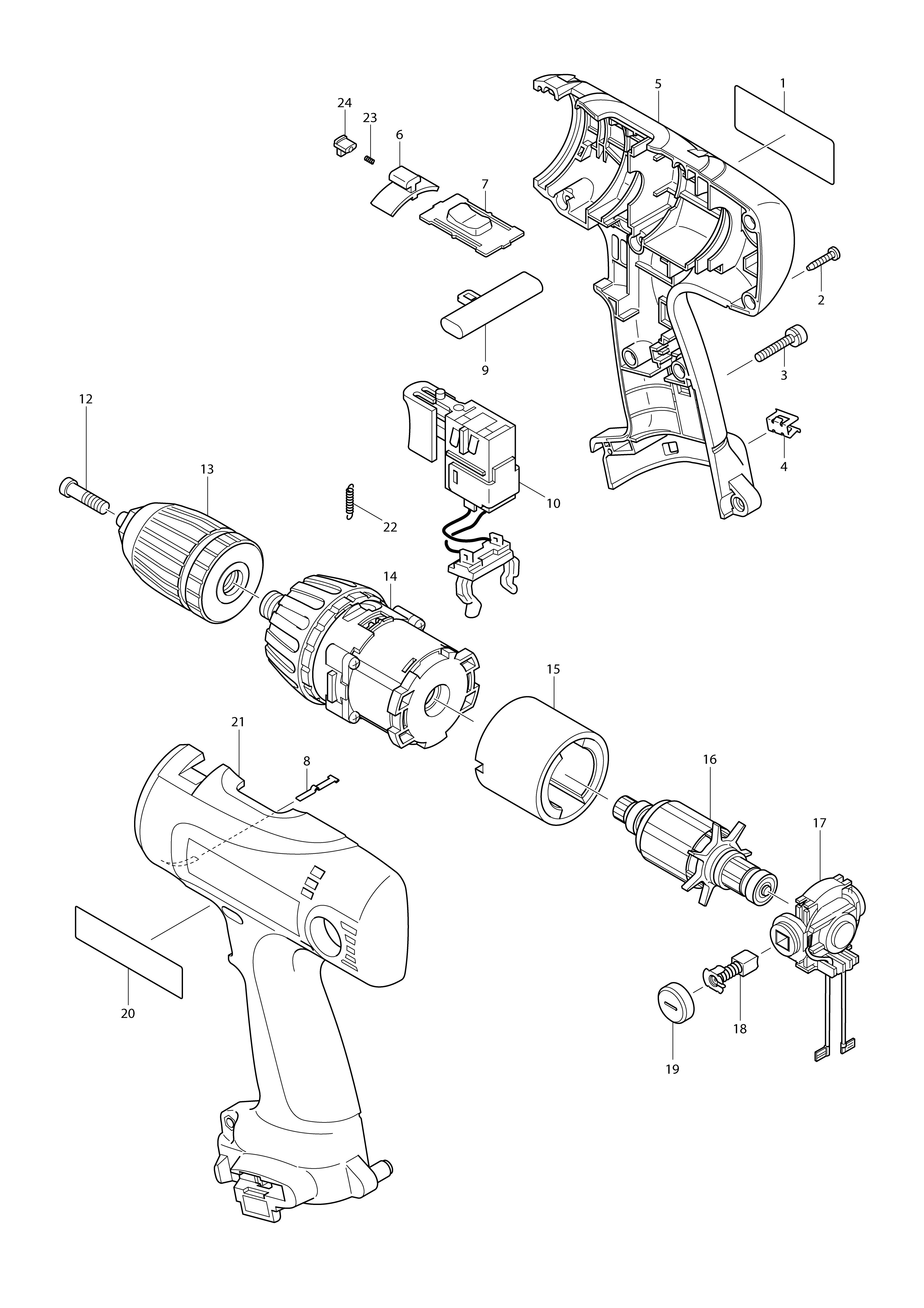 Vue éclatée Makita 6317D#01