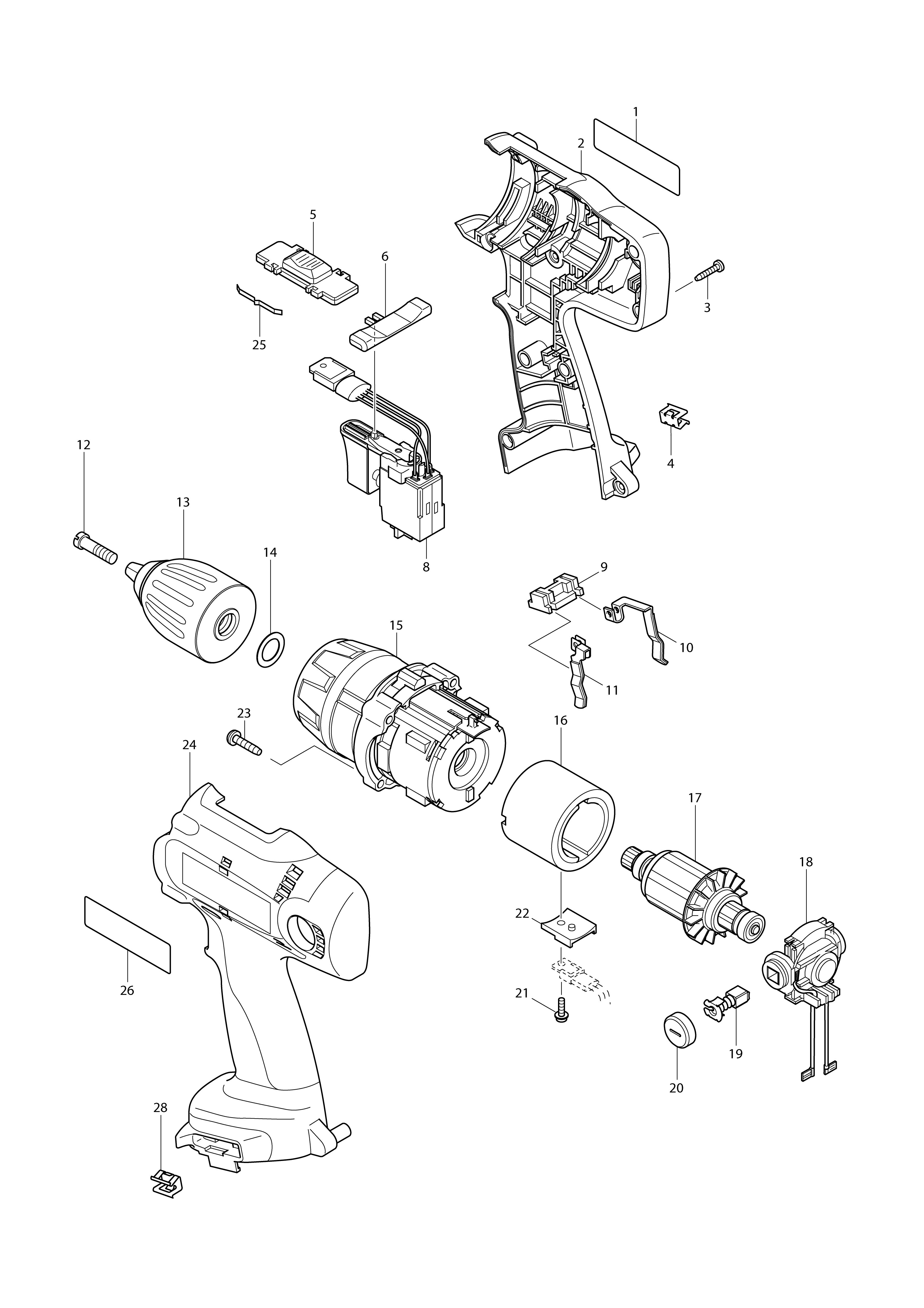 Vue éclatée Makita 6319D#01