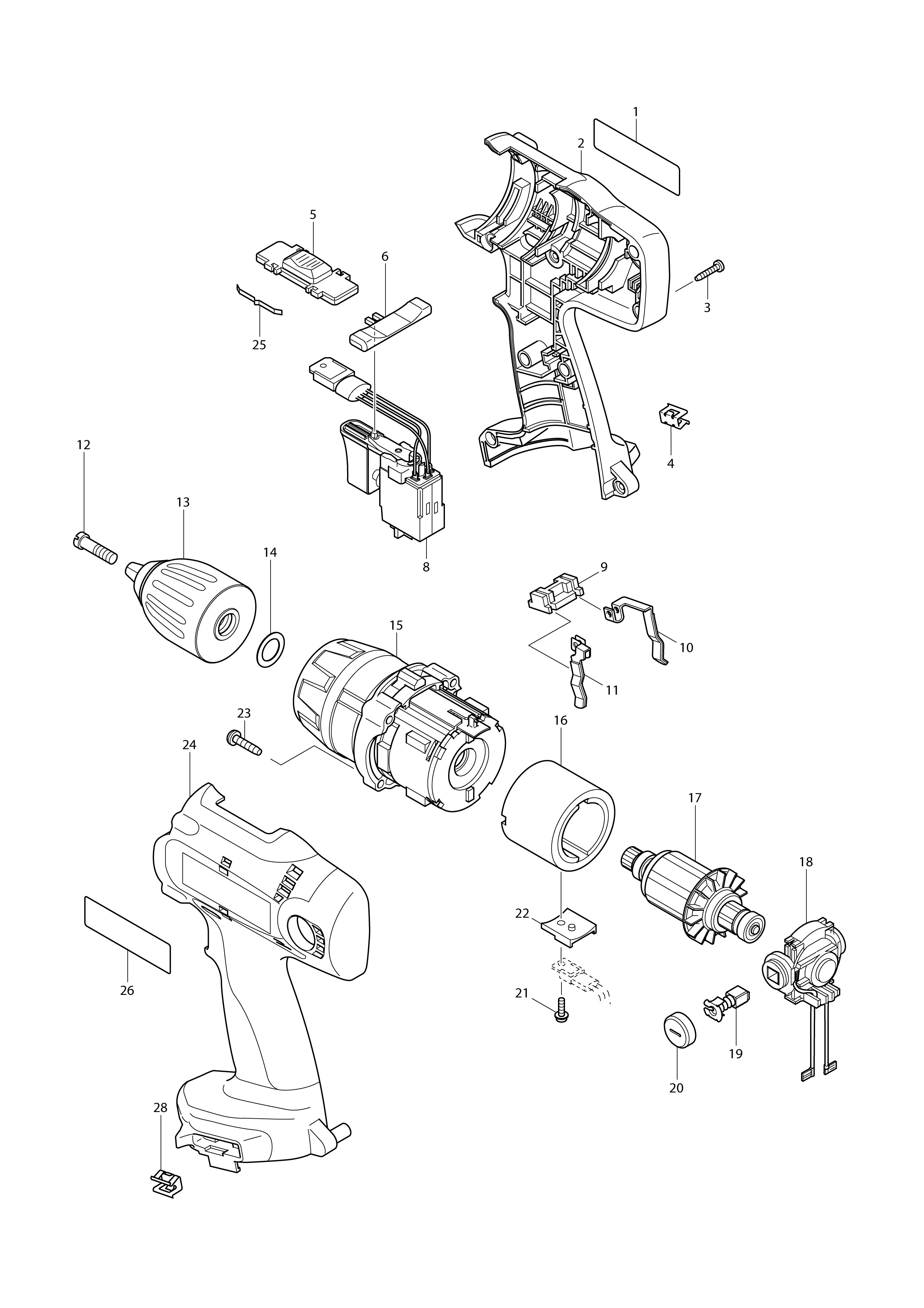 Vue éclatée Makita 6339D#01