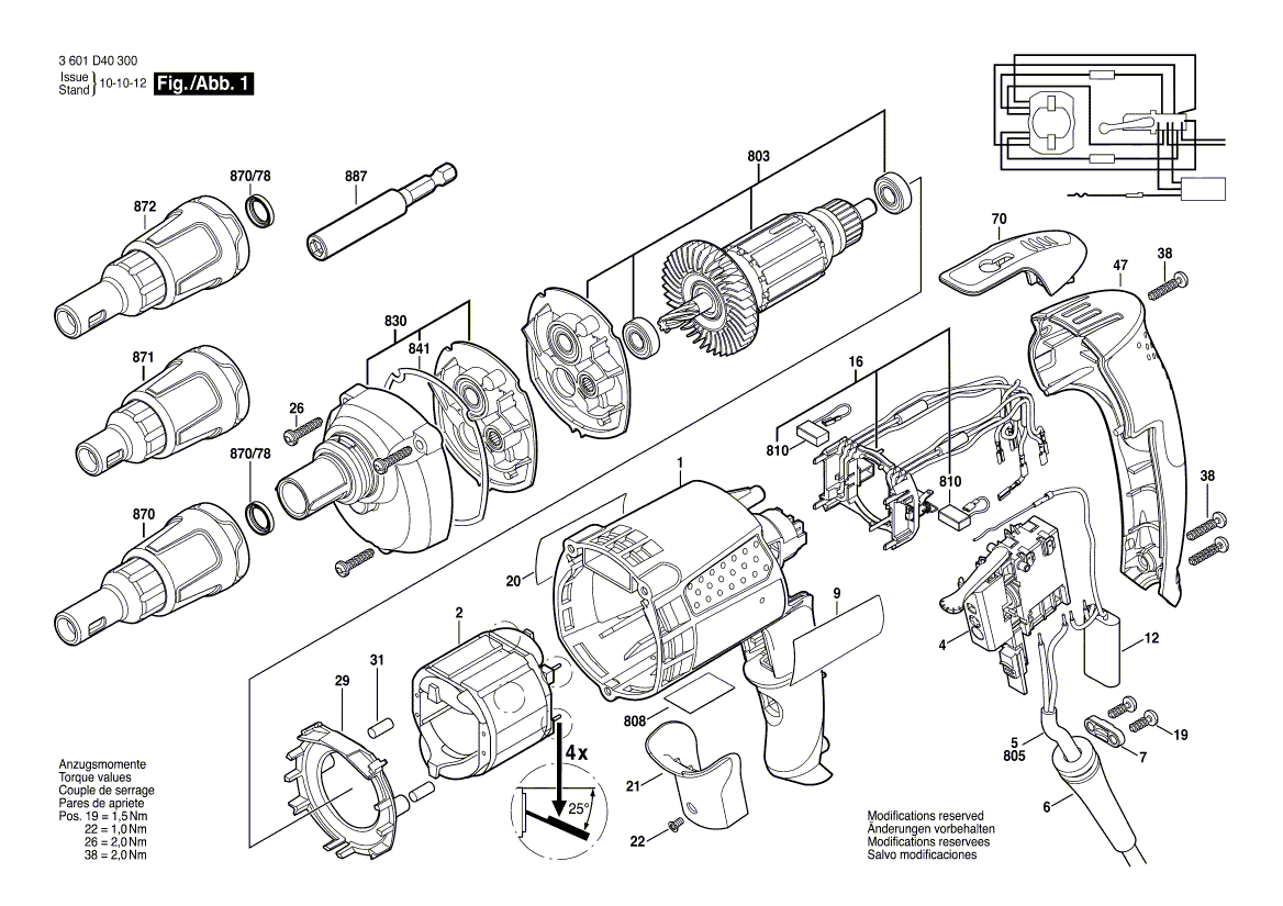 PIECES  DETACHEES VISSEUSE PLAQUISTE  BOSCH GSR 6-45 TE