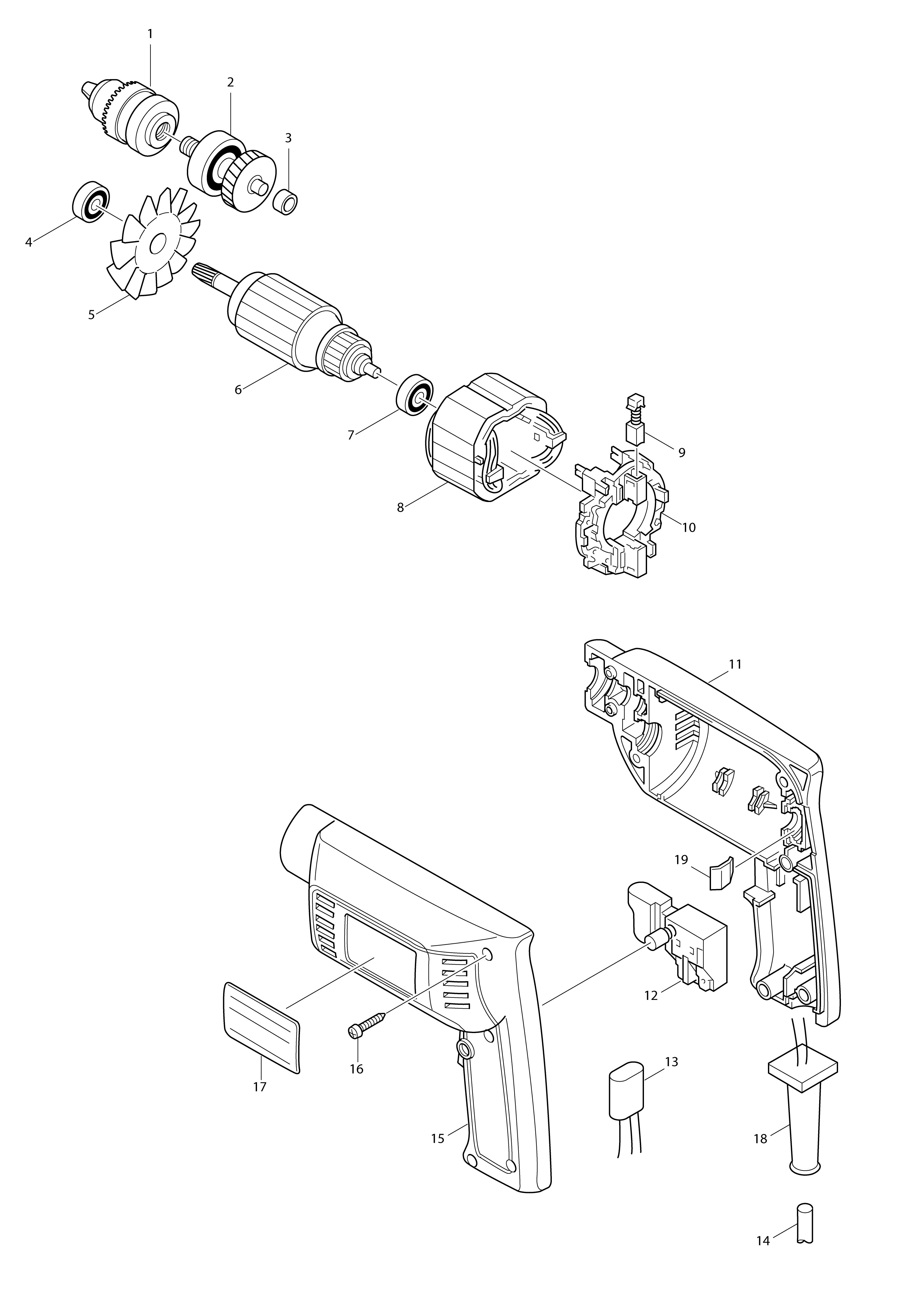 Vue éclatée Makita 6501#01