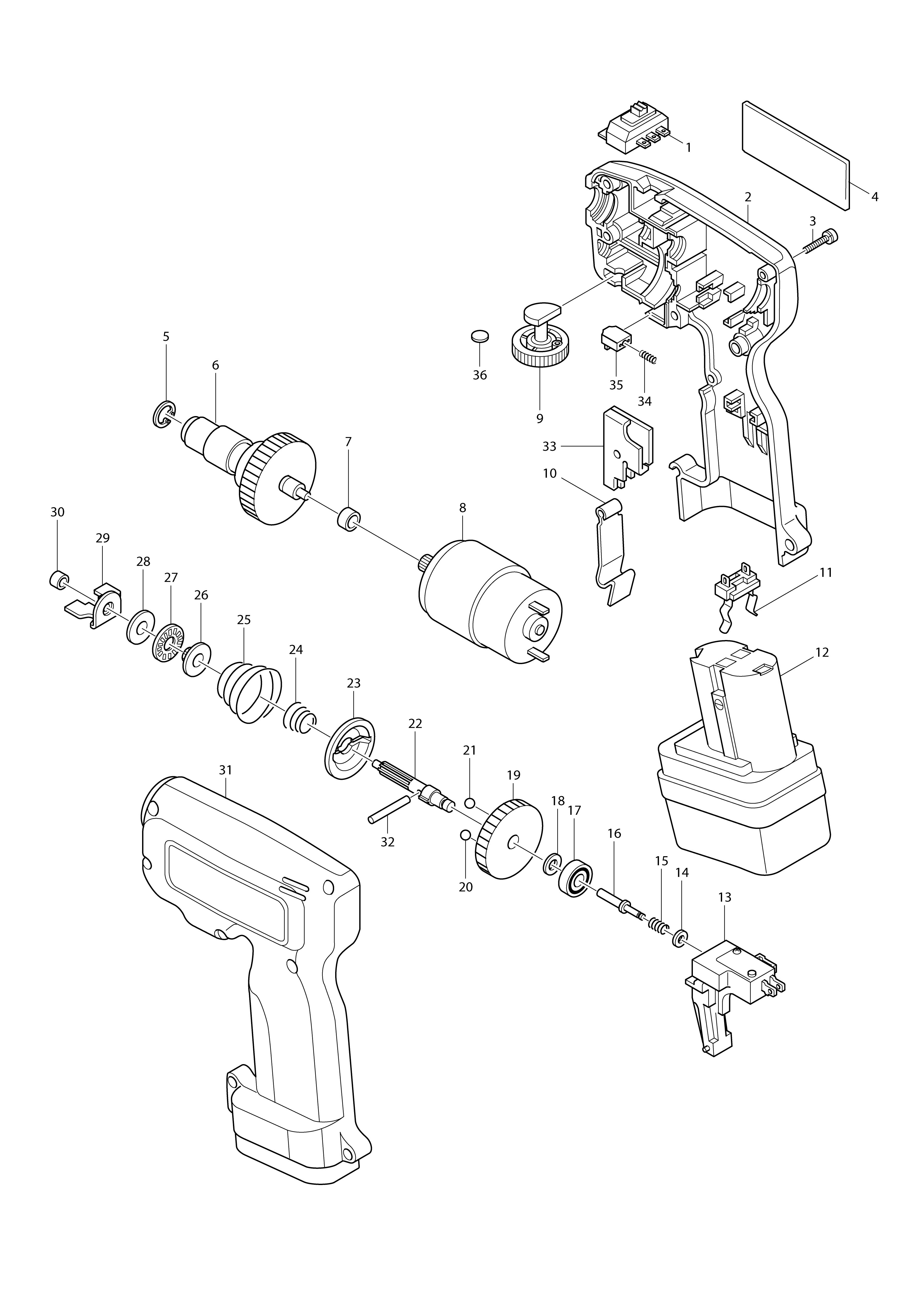 Vue éclatée Makita 6793D#01