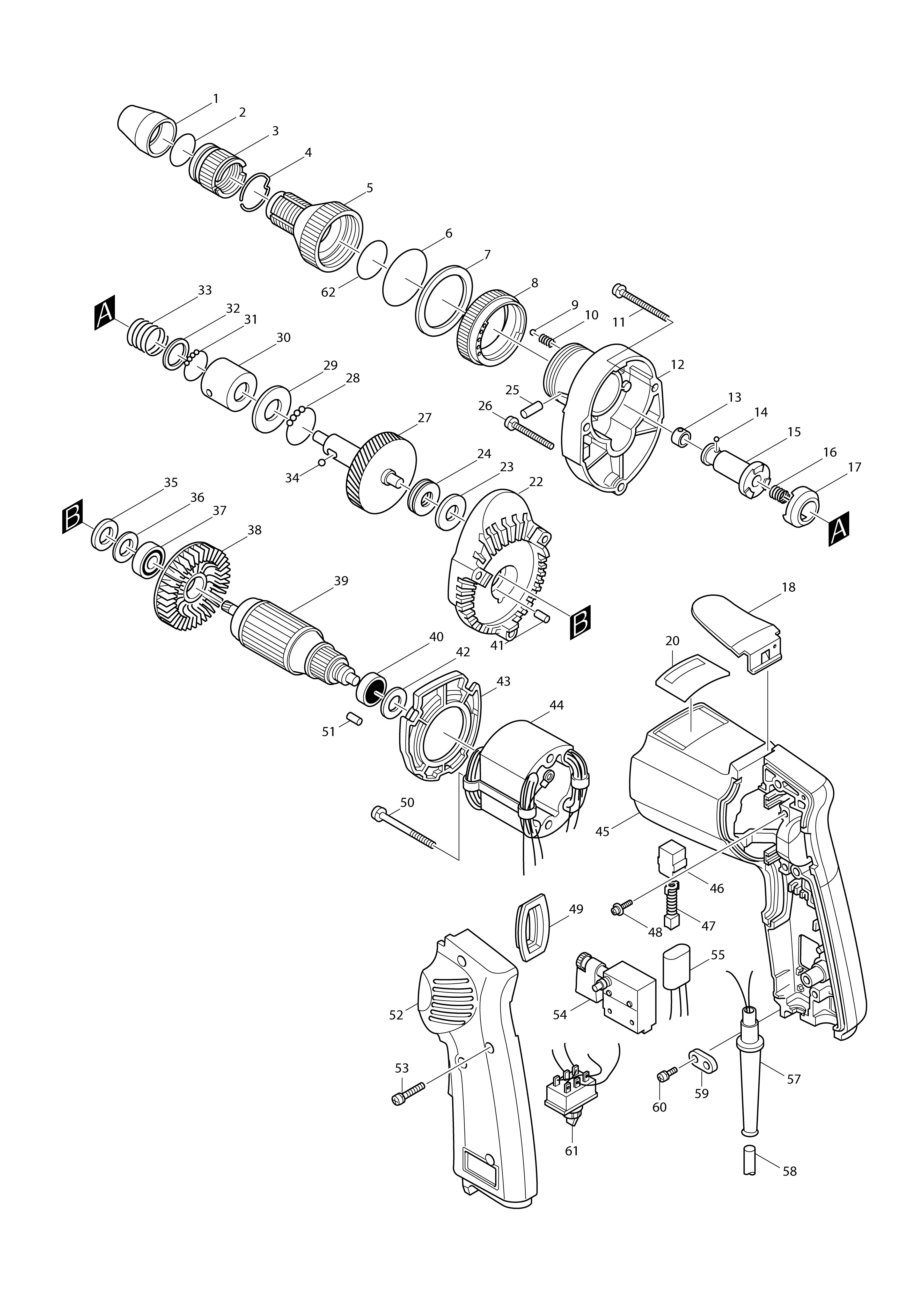 Vue éclatée Makita 6805BV#01