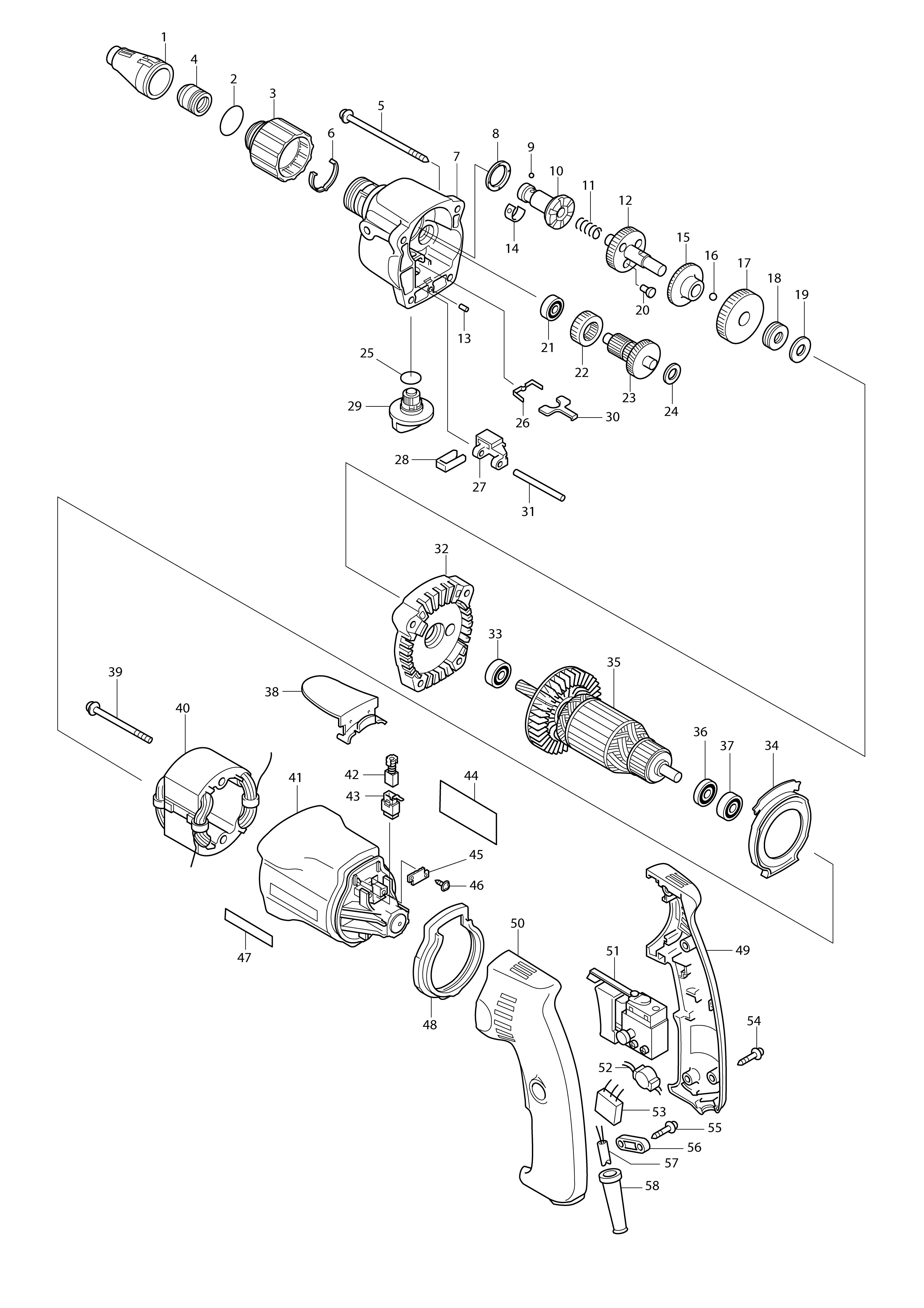 Vue éclatée Makita 6807#01