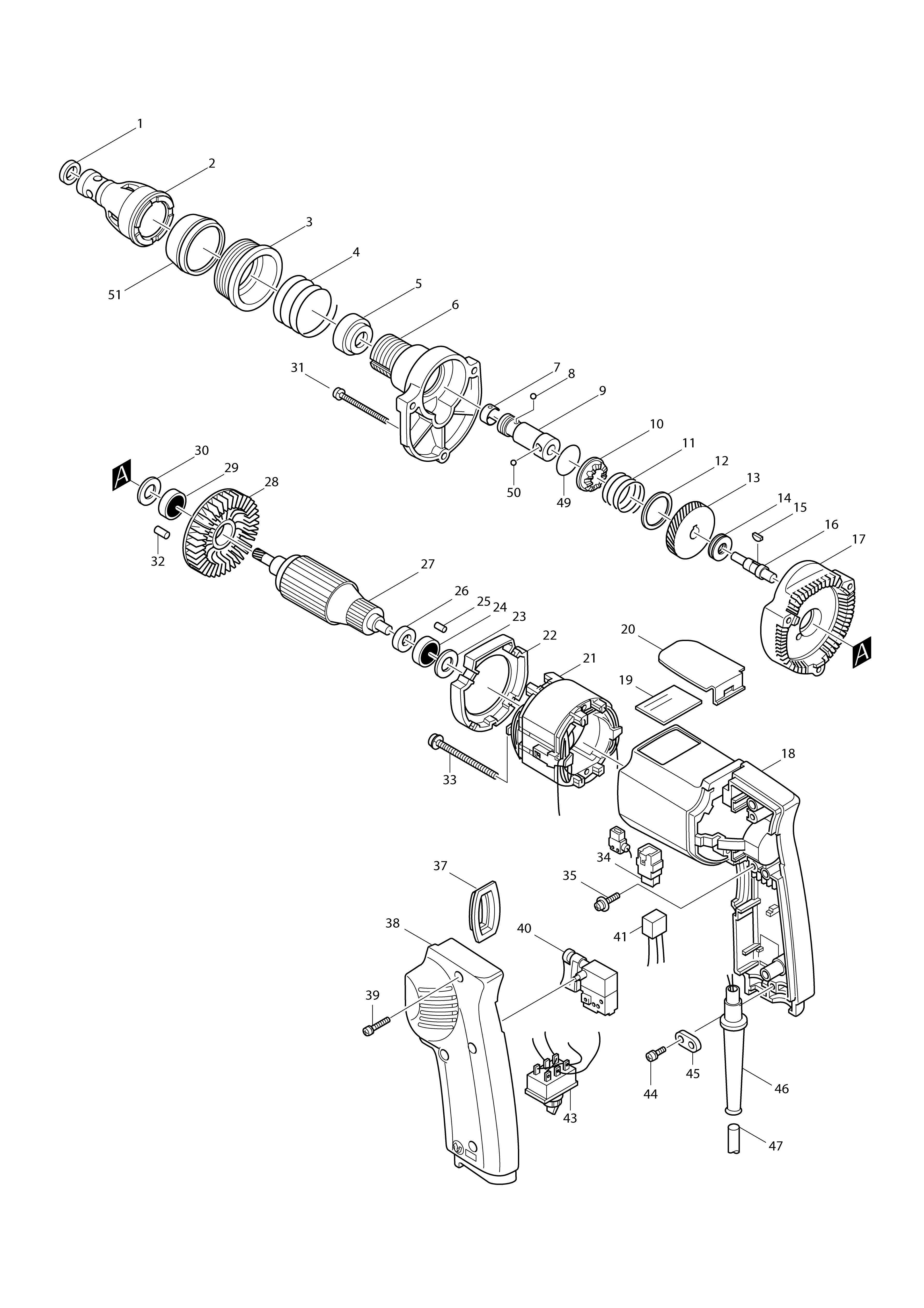 Vue éclatée Makita 6820V#01
