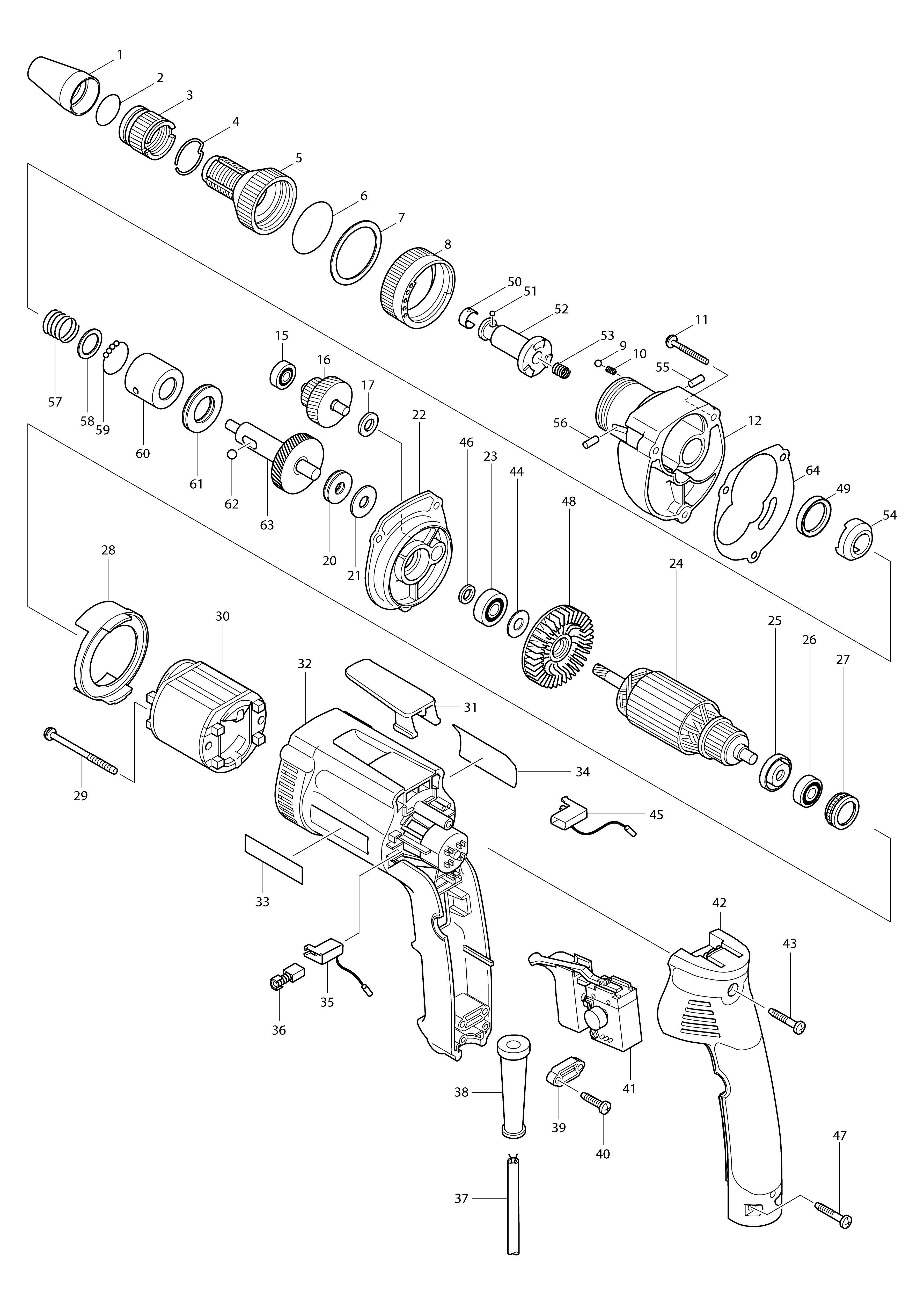 Vue éclatée Makita 6827#01