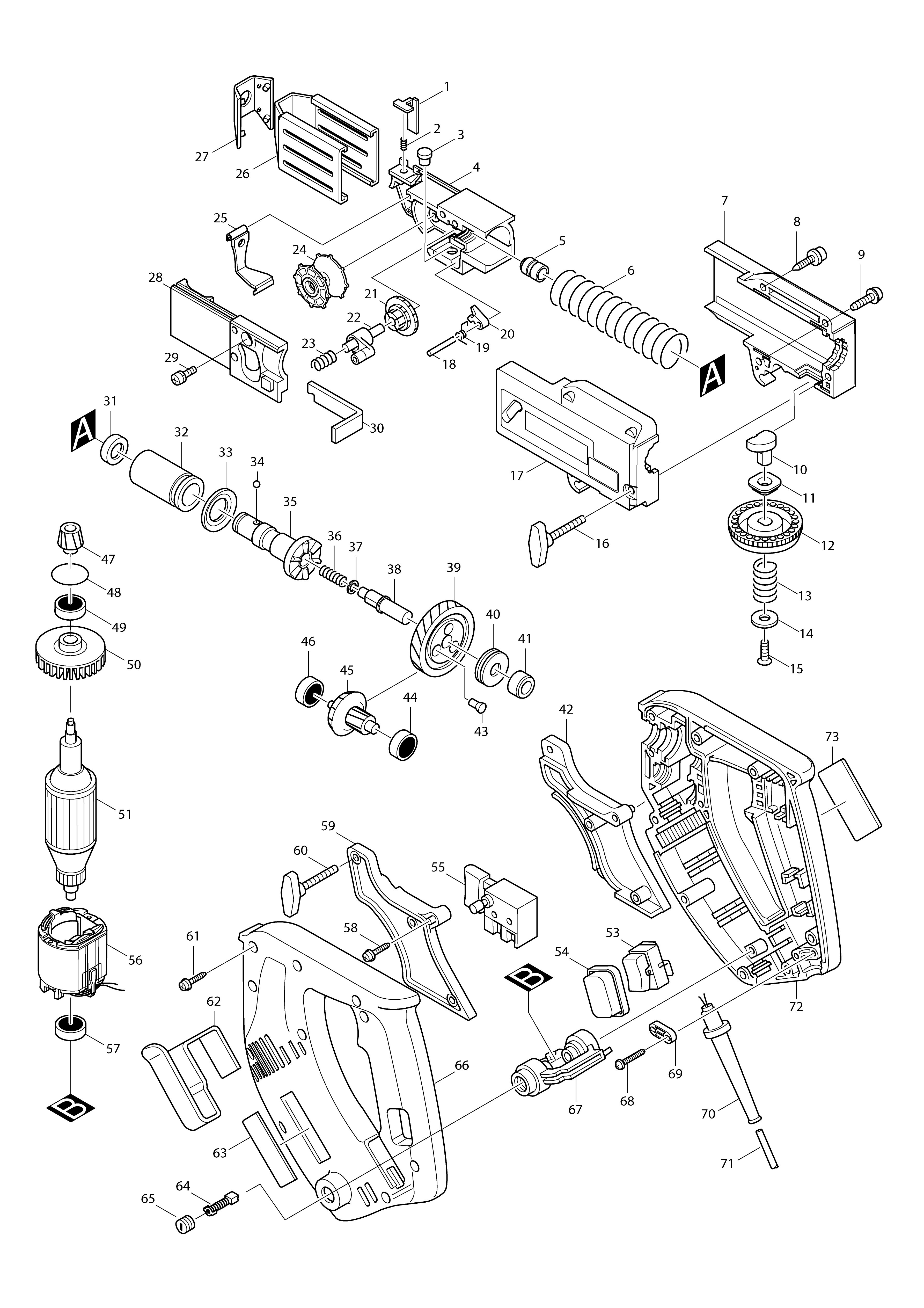 Vue éclatée Makita 6834#01