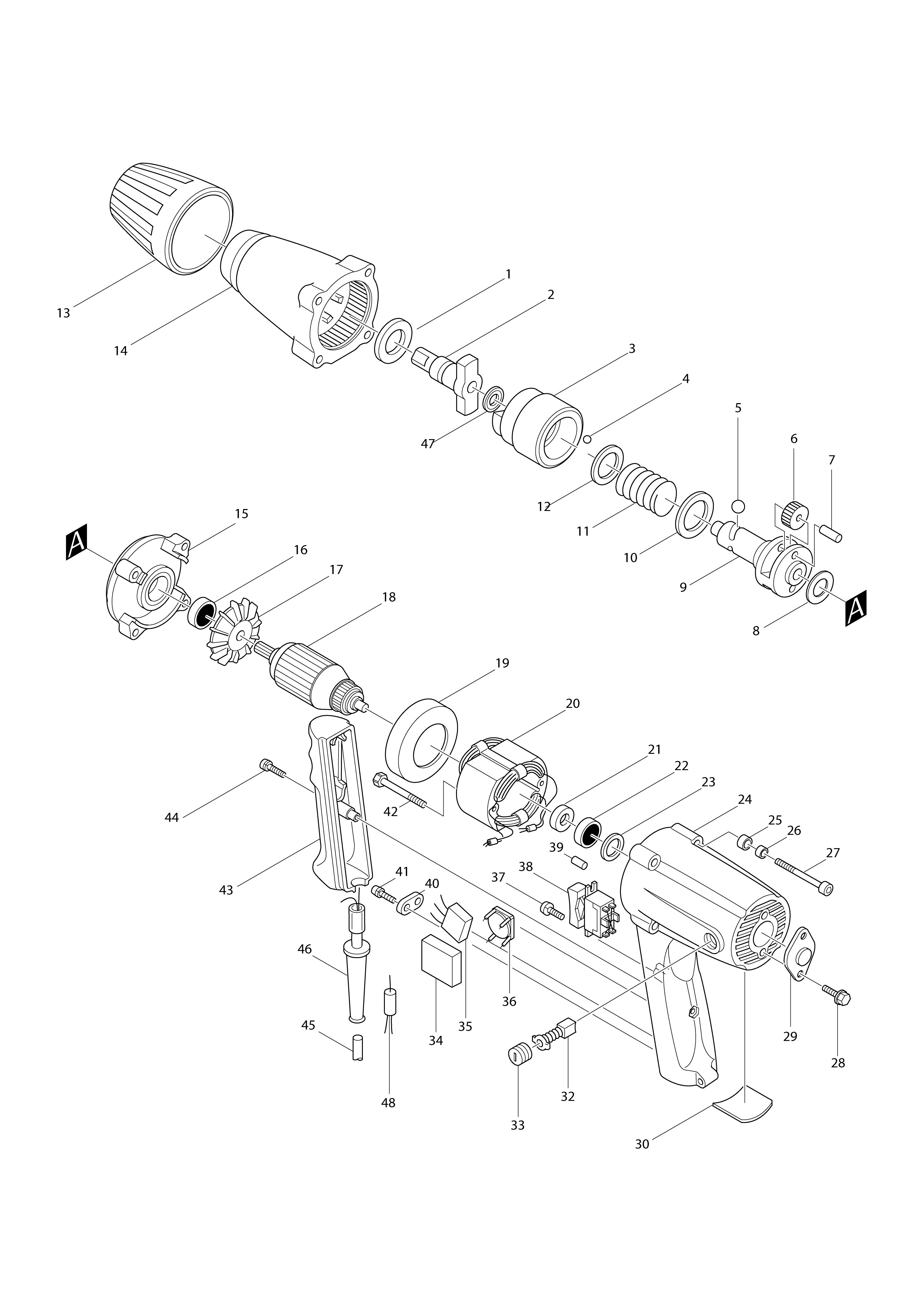 Vue éclatée Makita 6905B#01