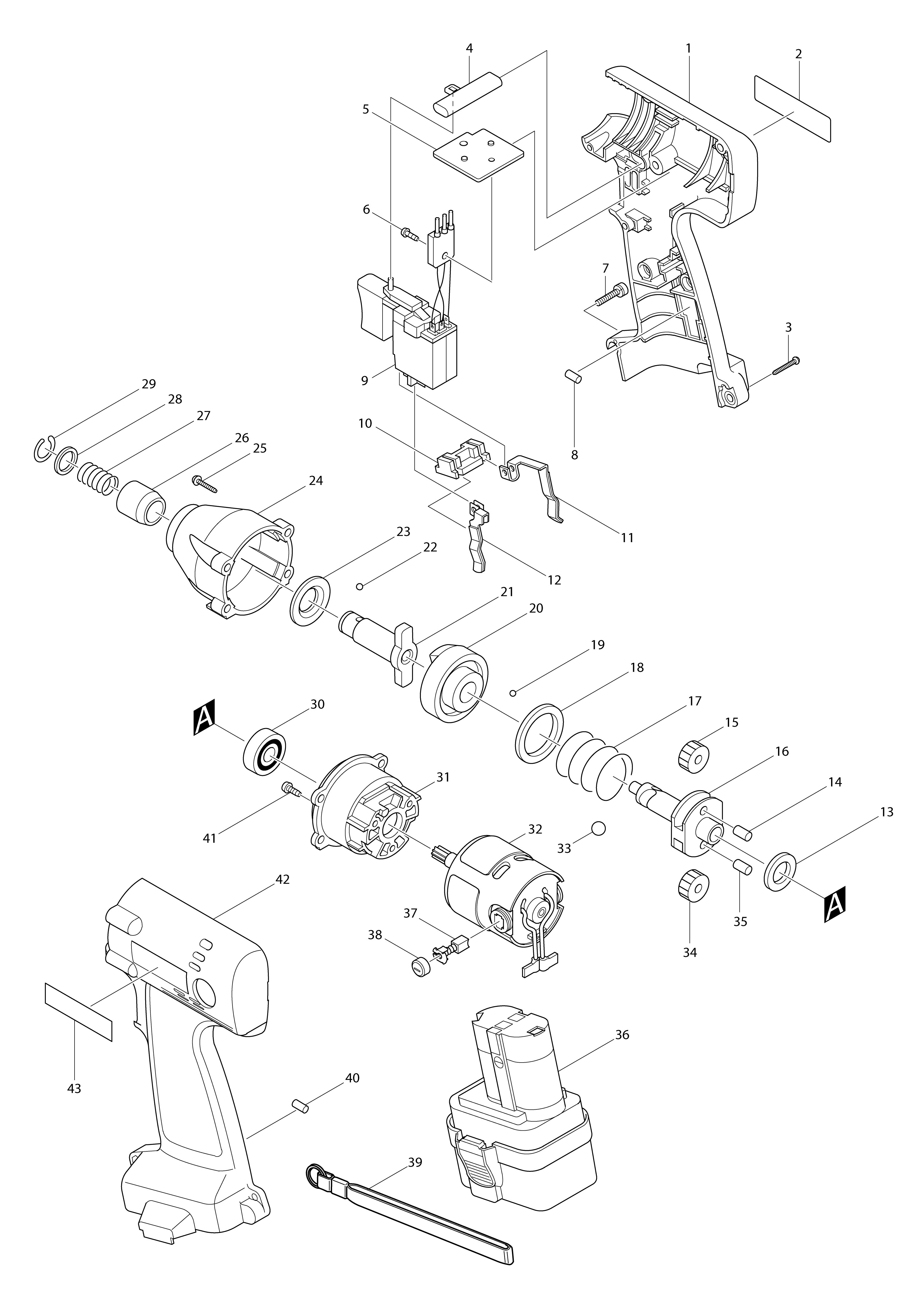 Vue éclatée Makita 6908D#01