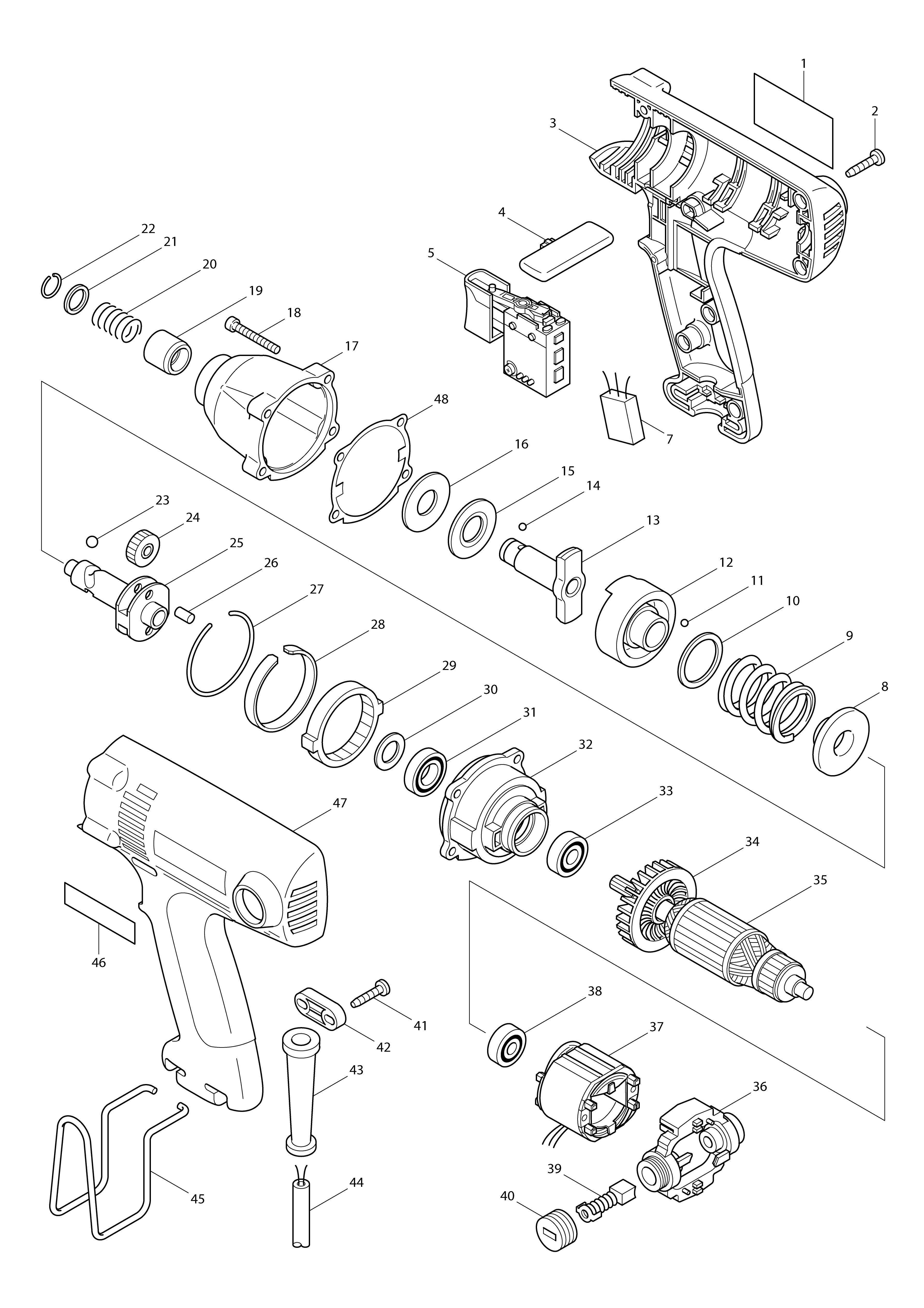 Vue éclatée Makita 6952#01