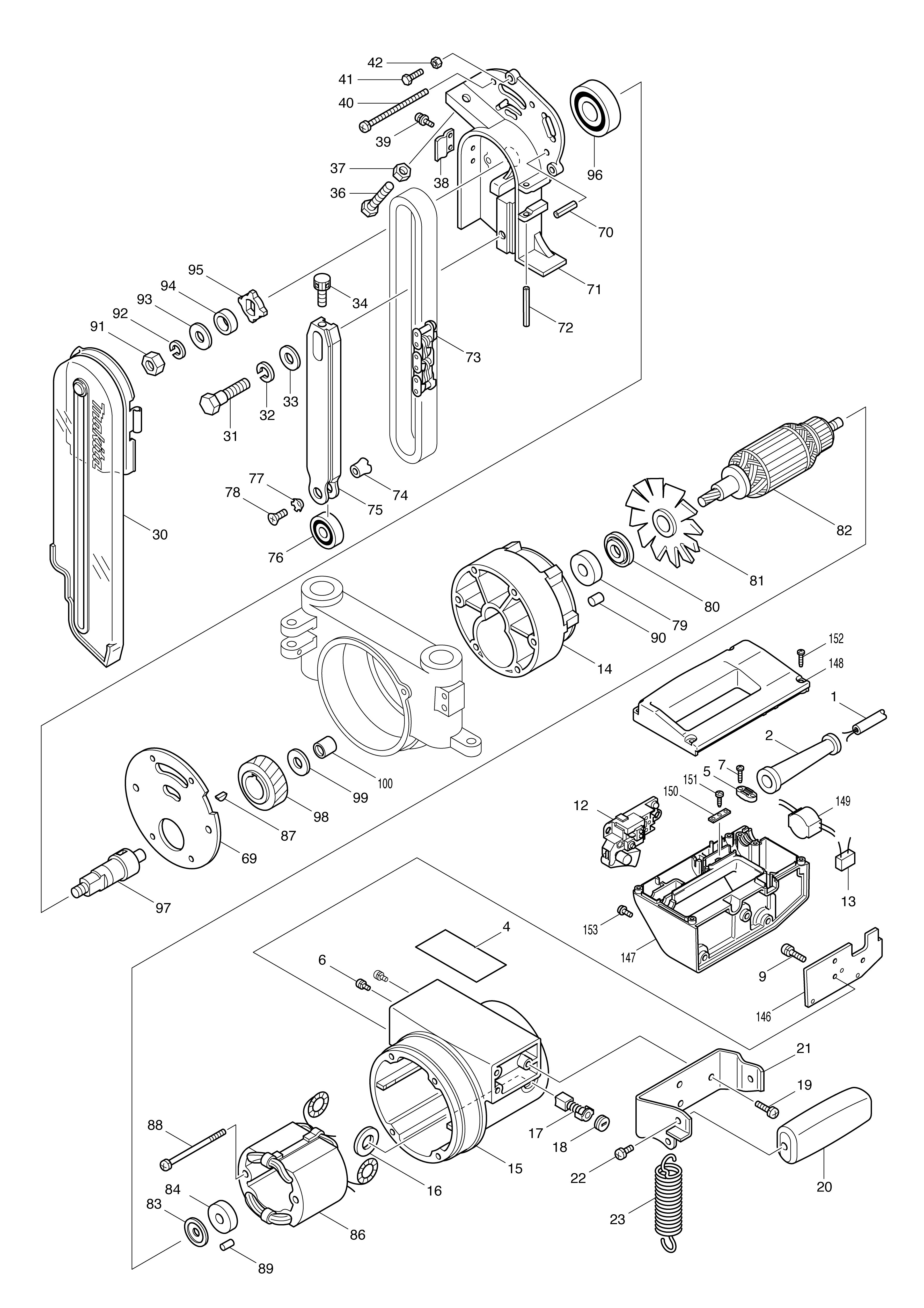 Vue éclatée Makita 7104L#01