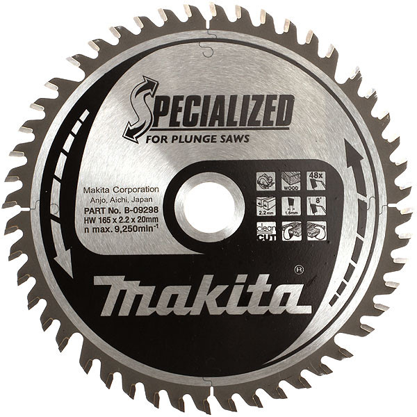 LAME SCIE CIRCULAIRE BOIS MAKITA "SPECIALIZED" D 165 mm POUR SCIES PLONGEANTES