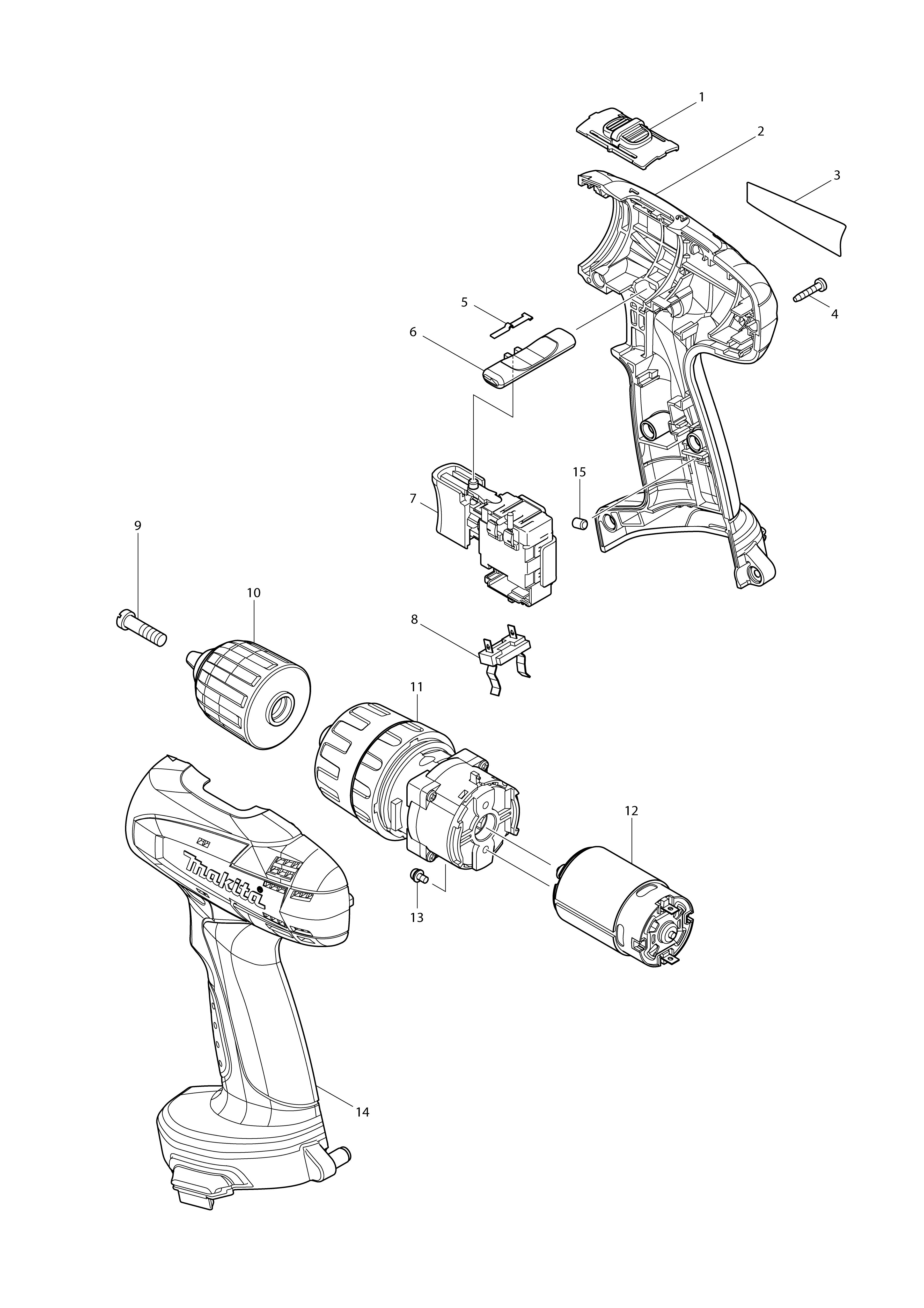 Vue éclatée Makita 8281D#01