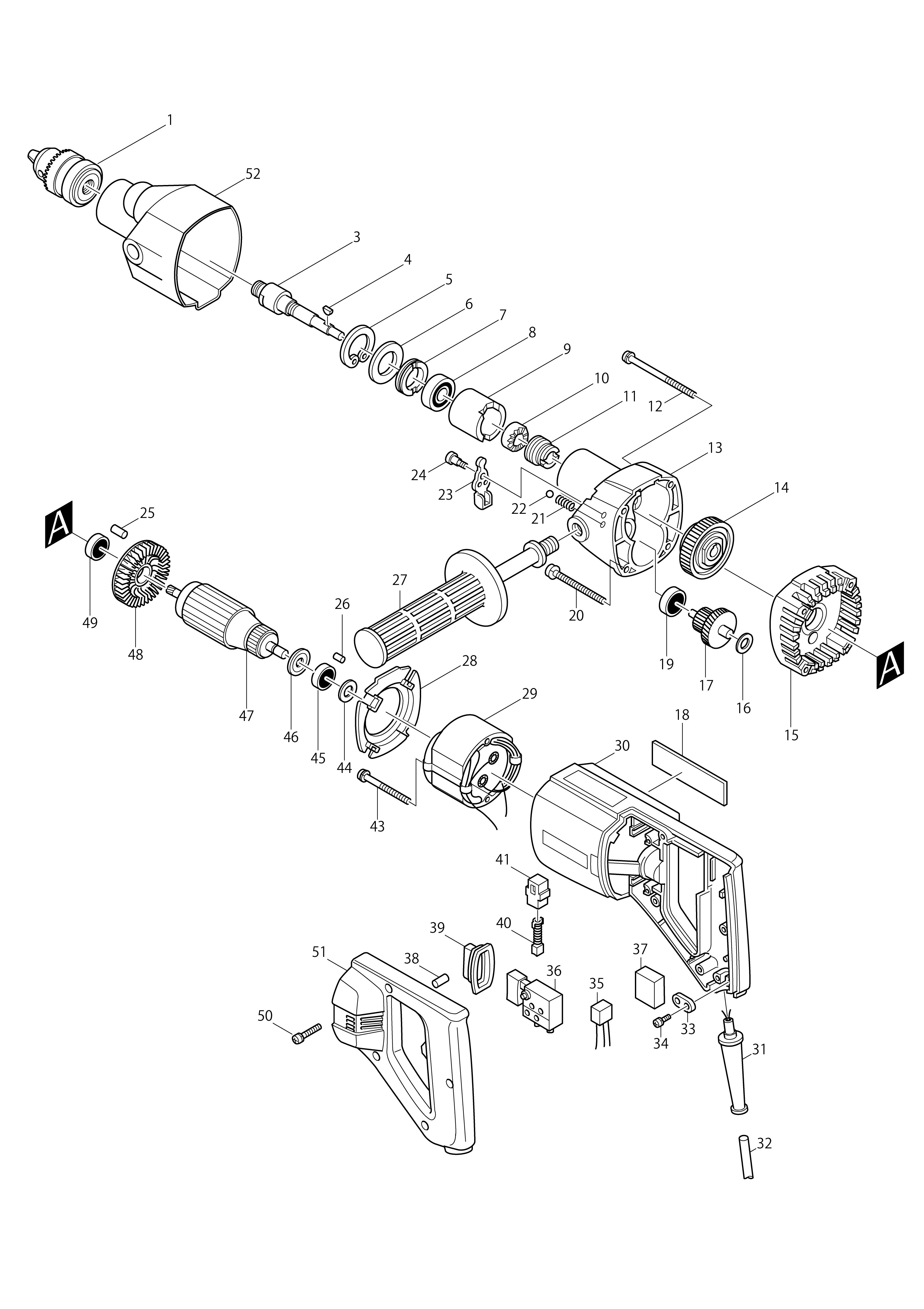Vue éclatée Makita 8406#01