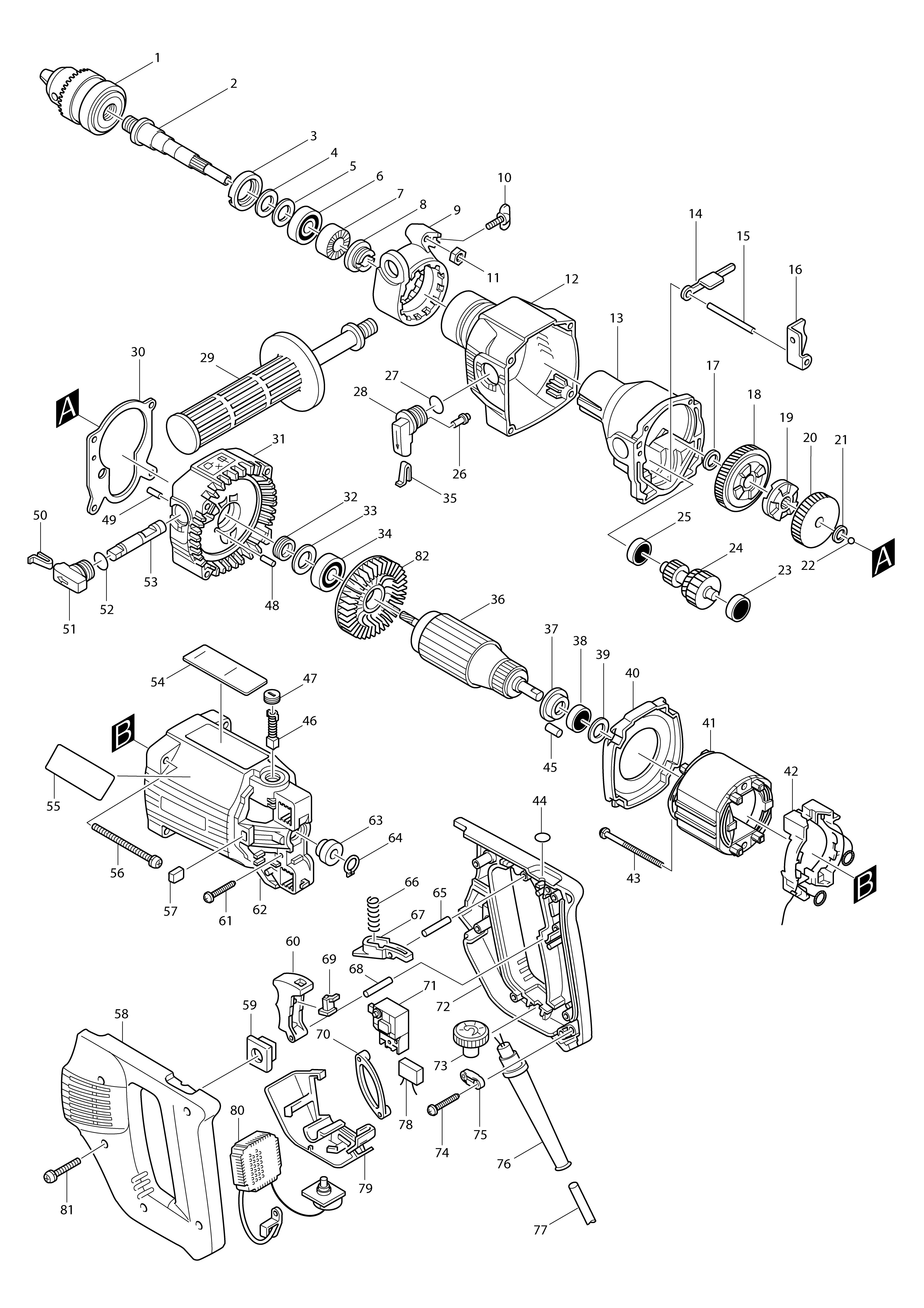 Vue éclatée Makita 8406C#01