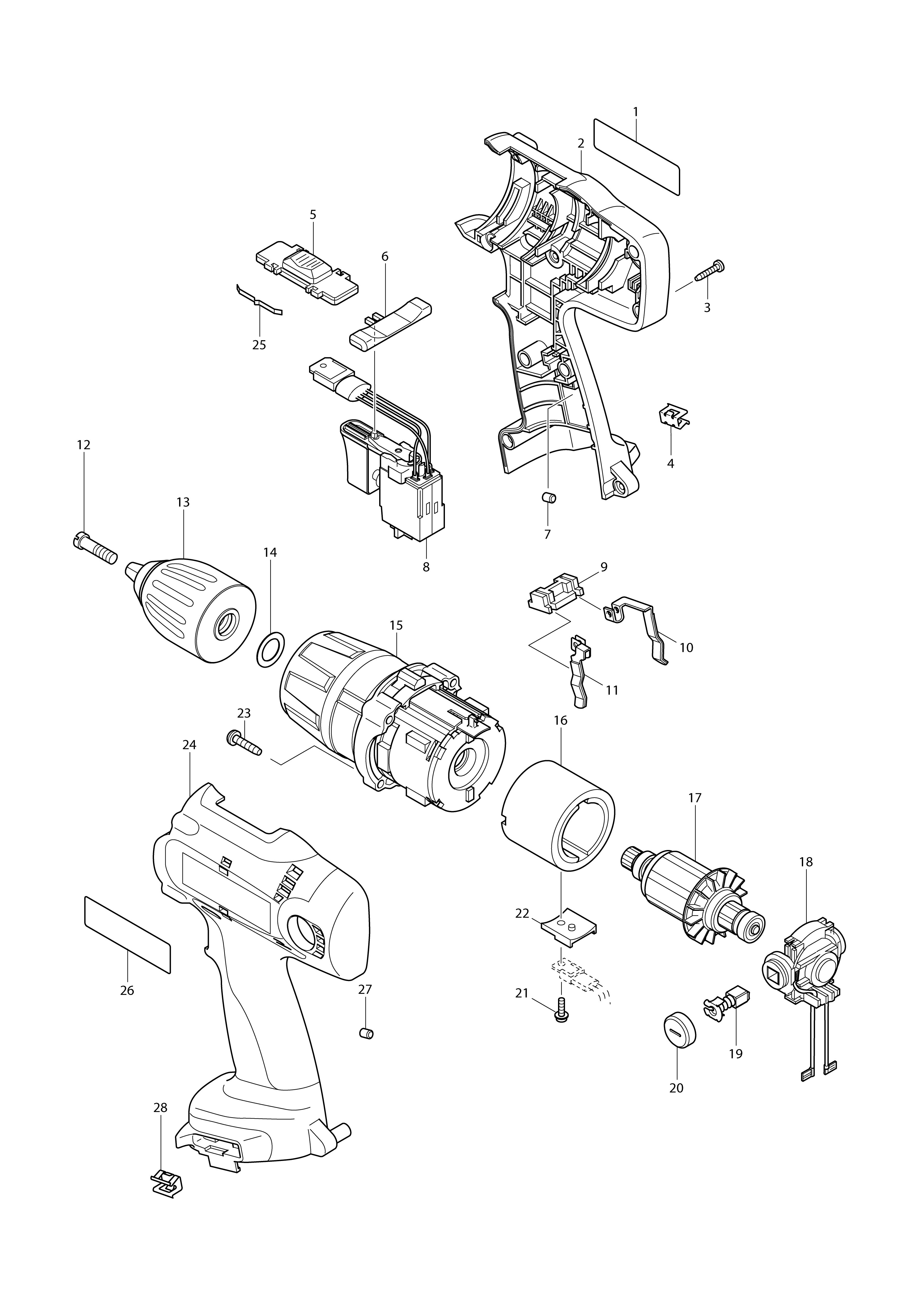Vue éclatée Makita 8414D#01