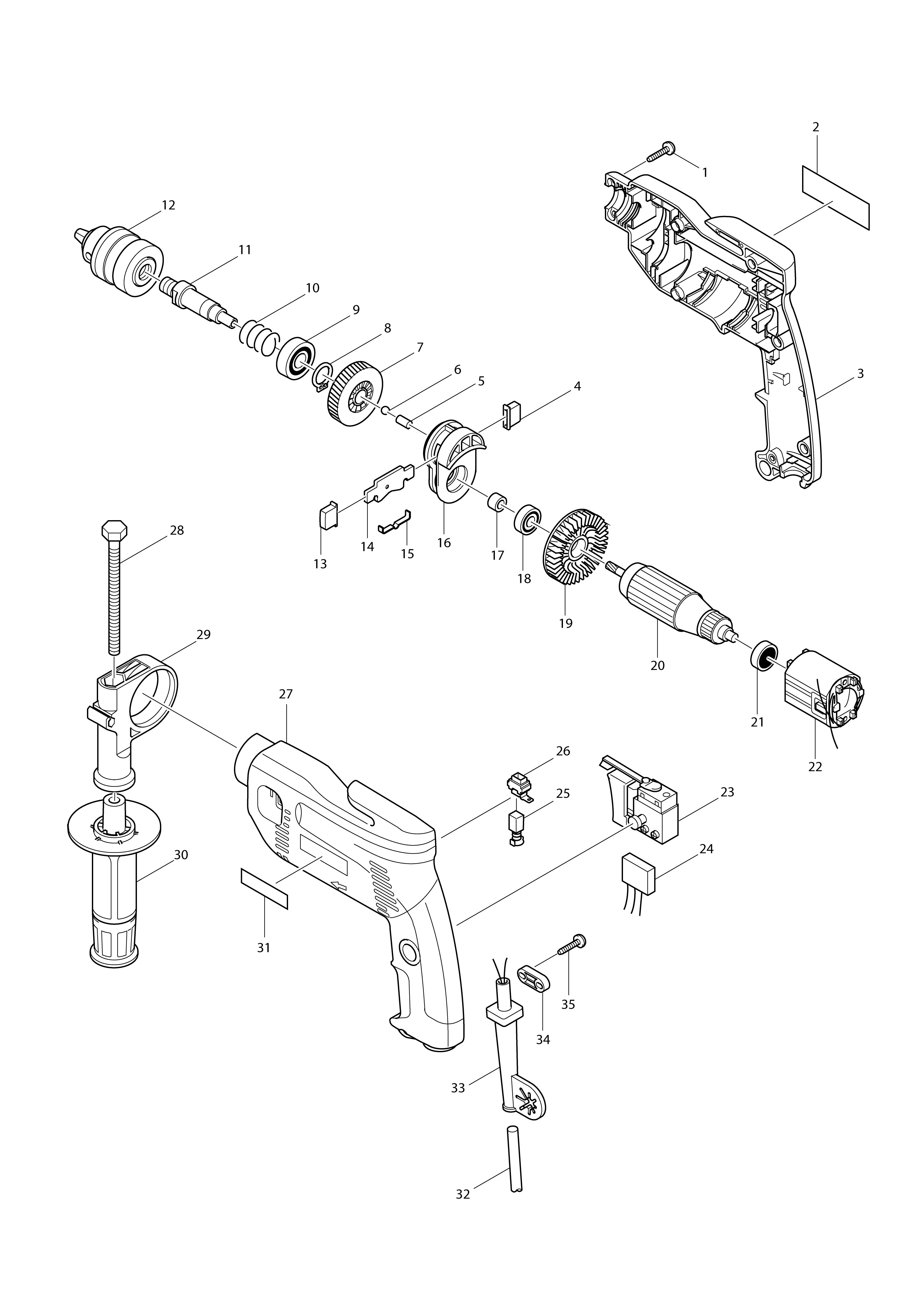 Vue éclatée Makita 8450#01