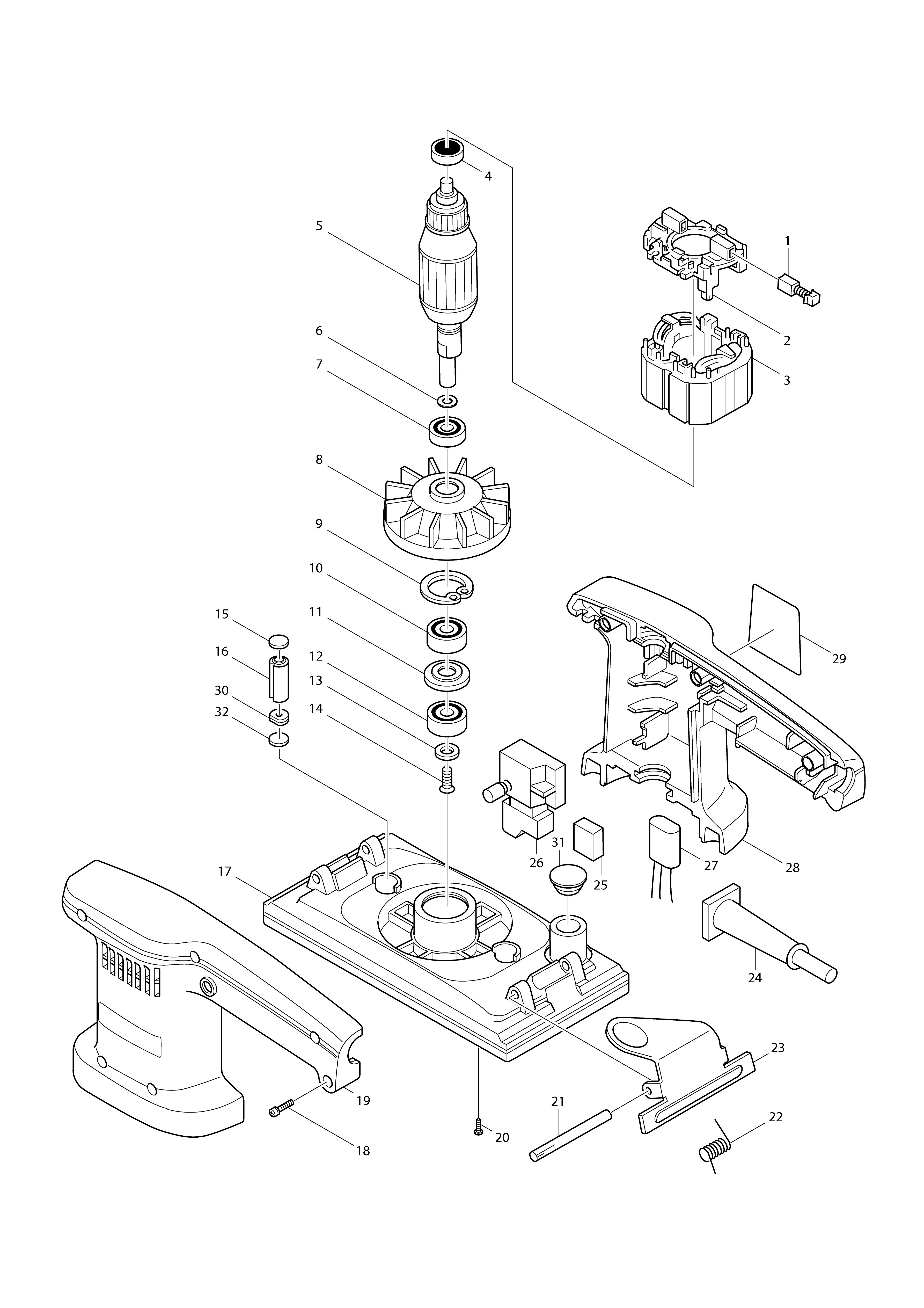 Vue éclatée Makita 9036#01