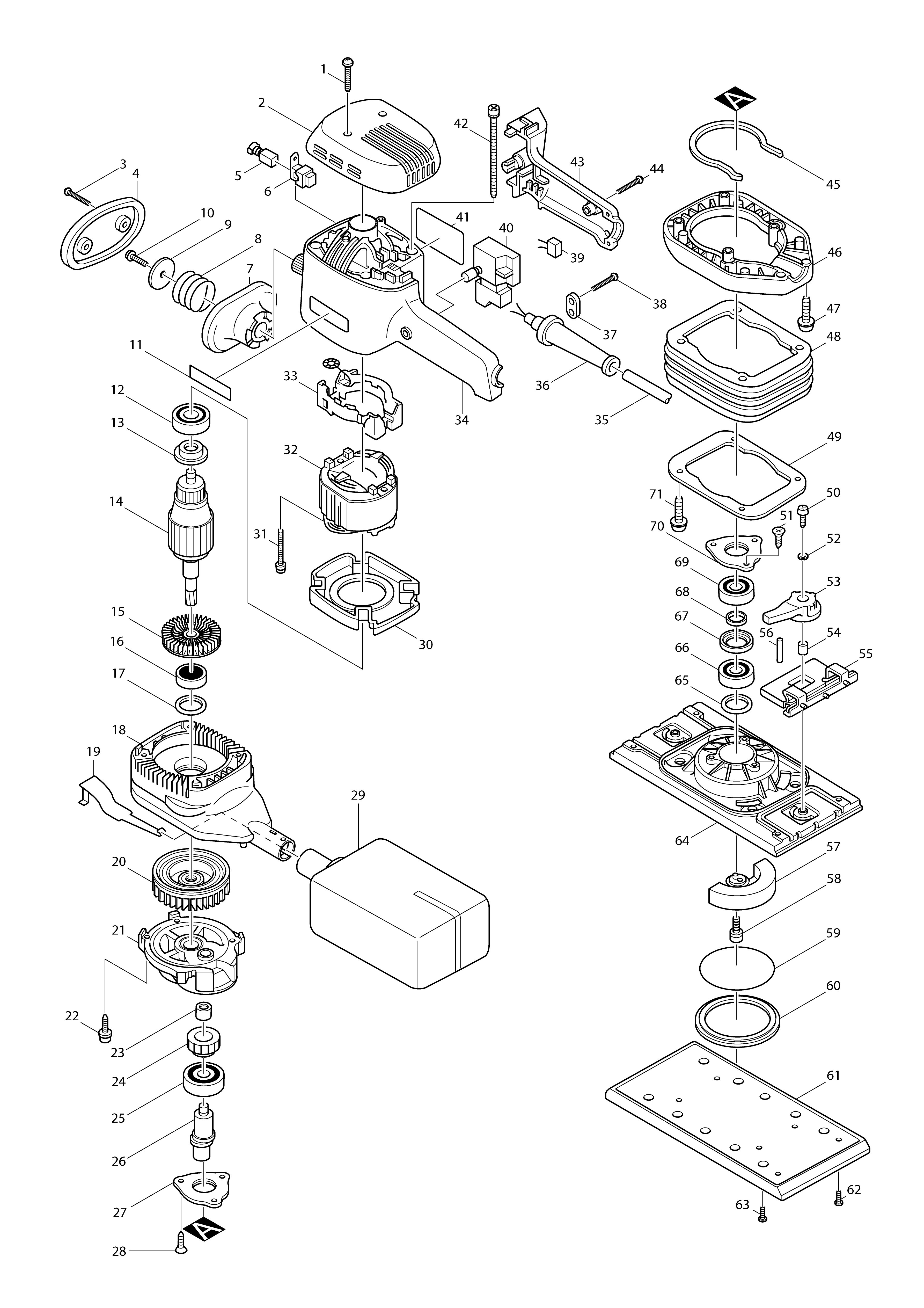 Vue éclatée Makita 9046#01