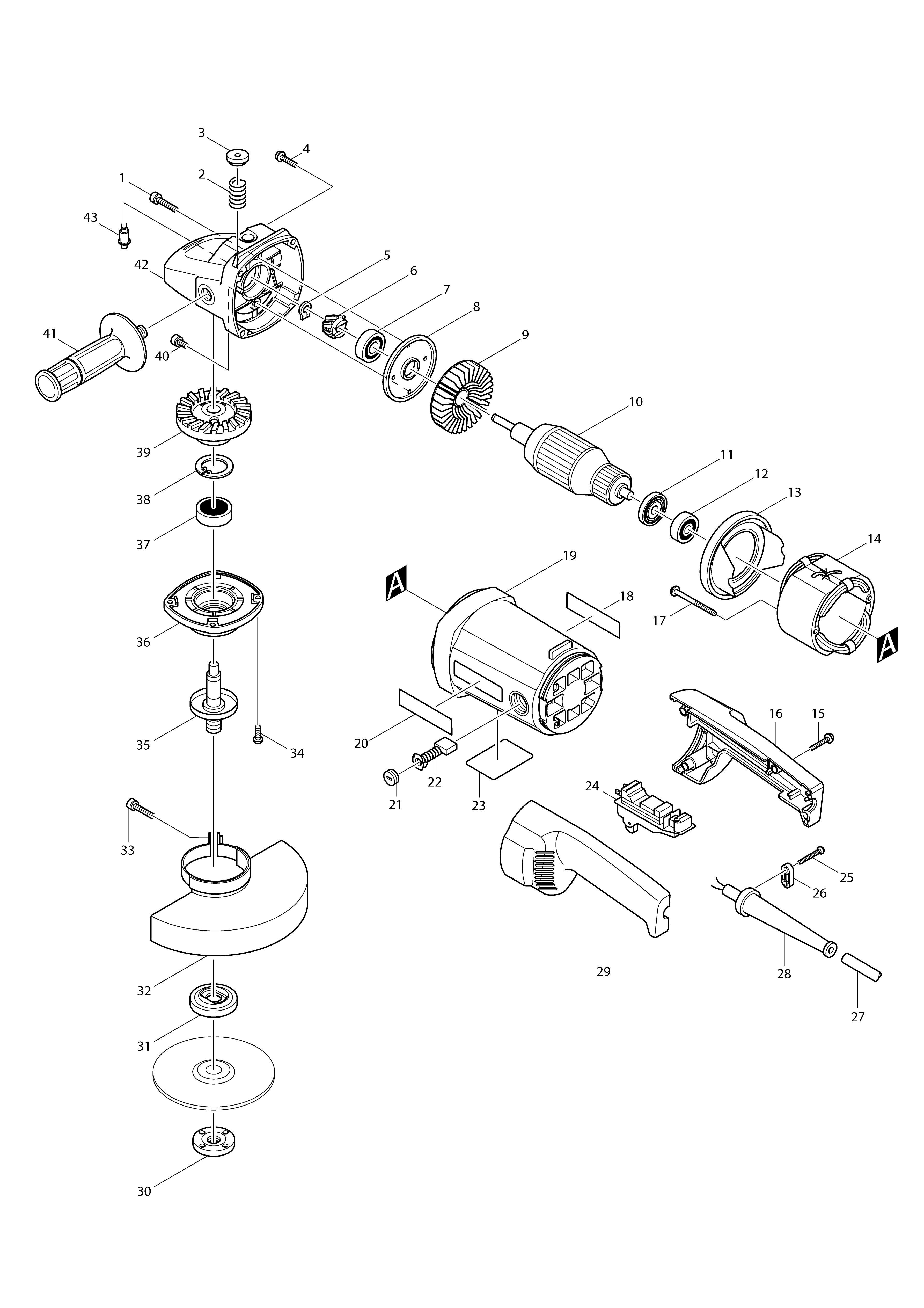 Vue éclatée Makita 9067S#01