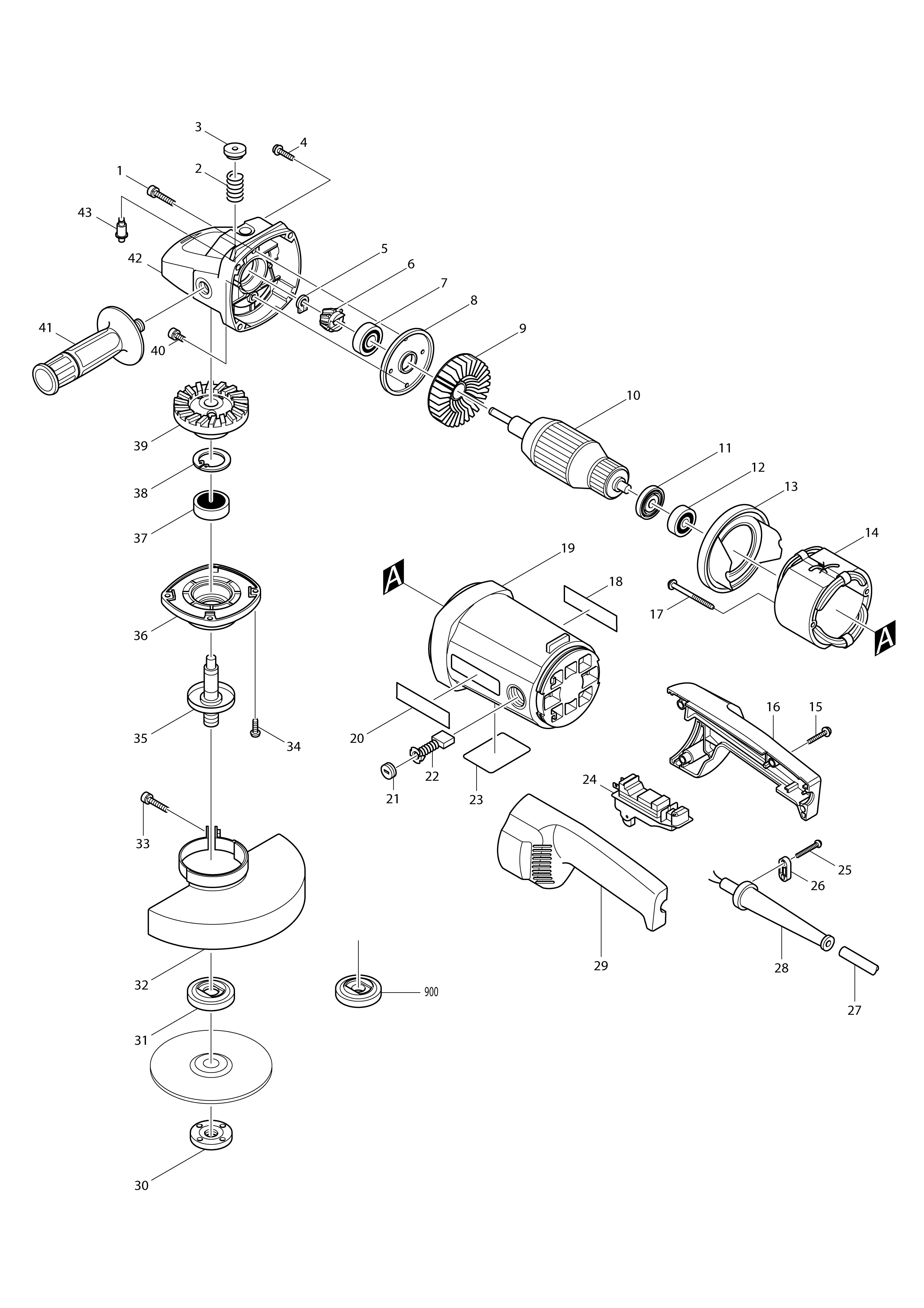 Vue éclatée Makita 9069#01