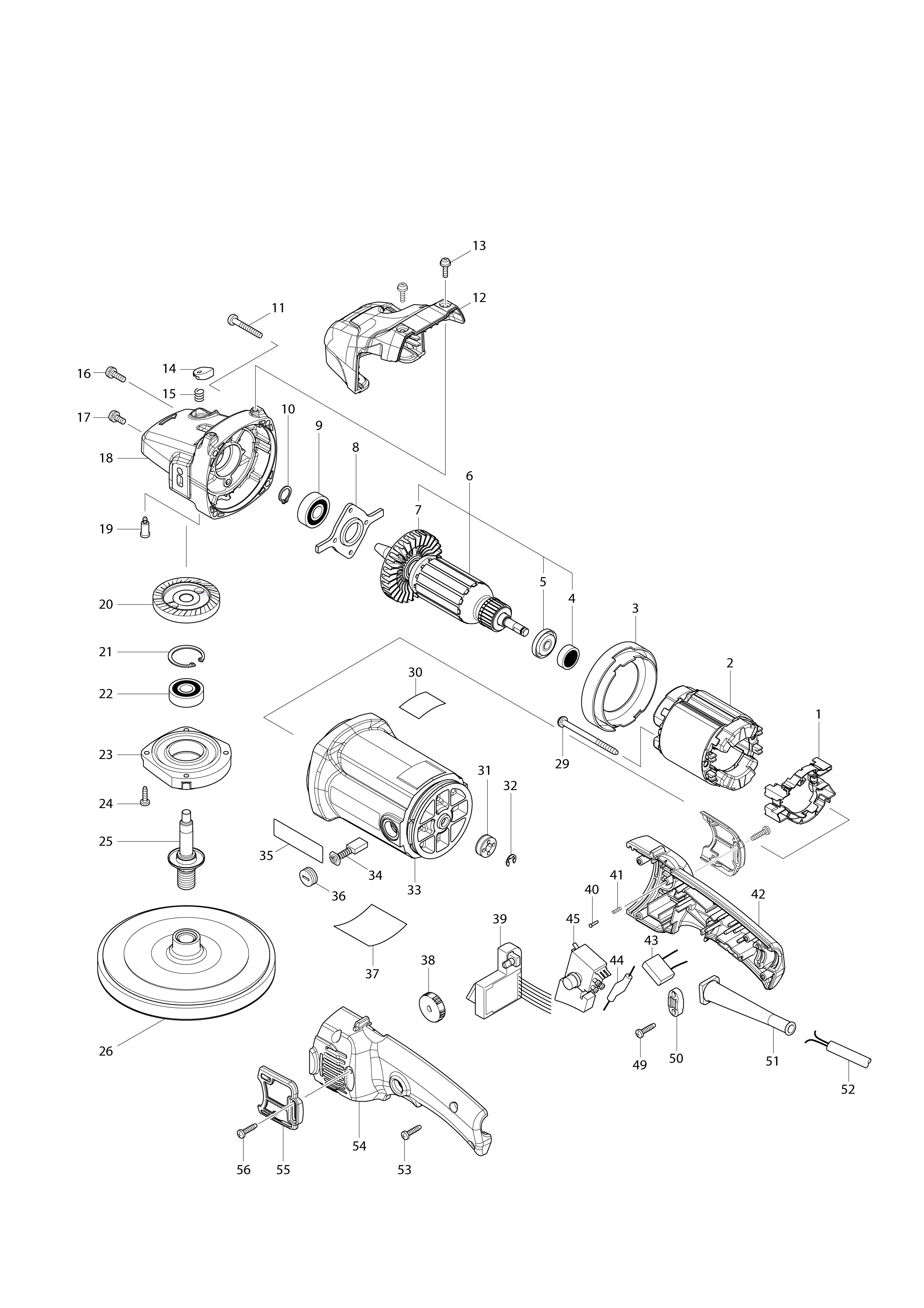 Vue éclatée Makita 9237CB#01