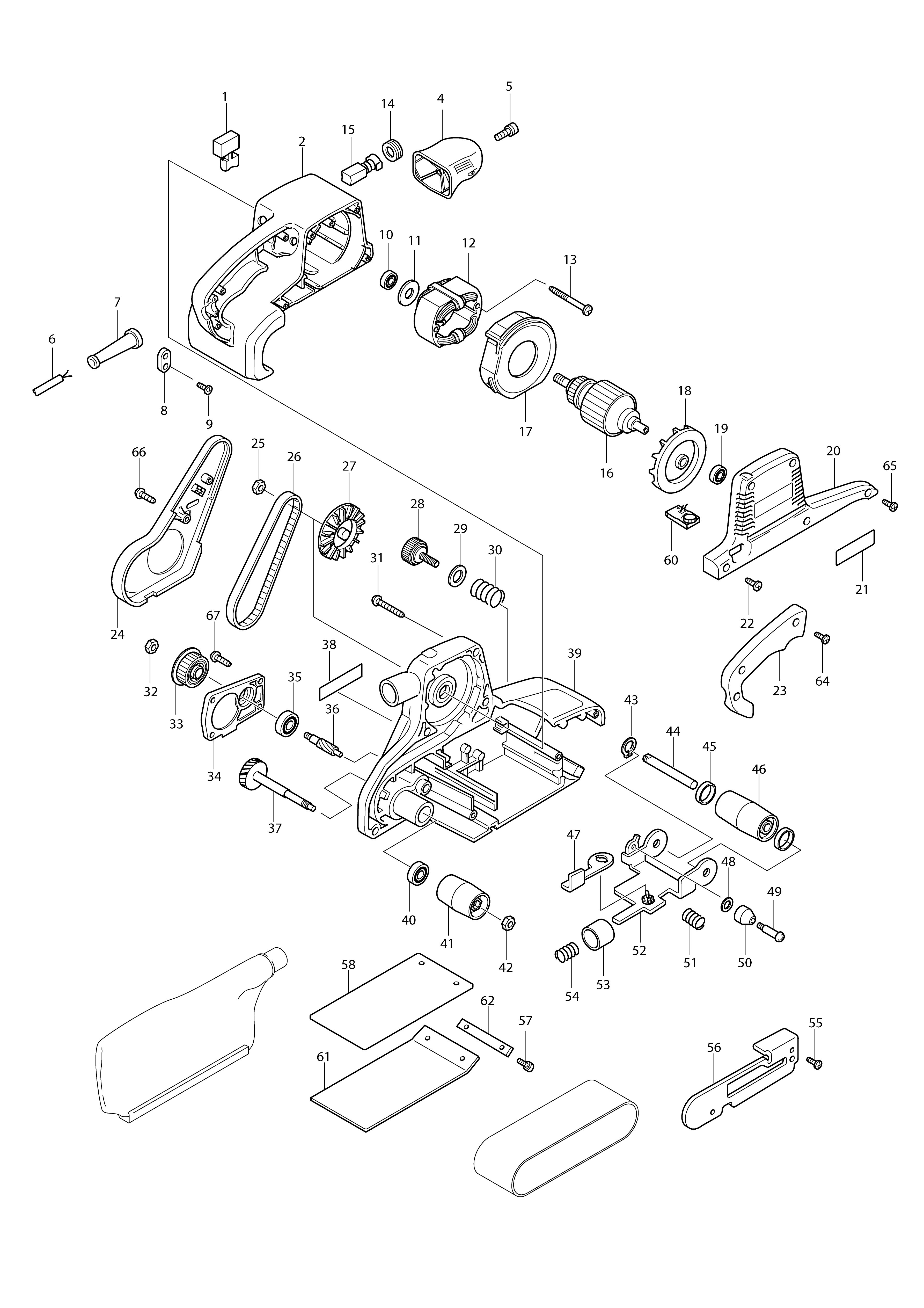 Vue éclatée Makita 9404#01