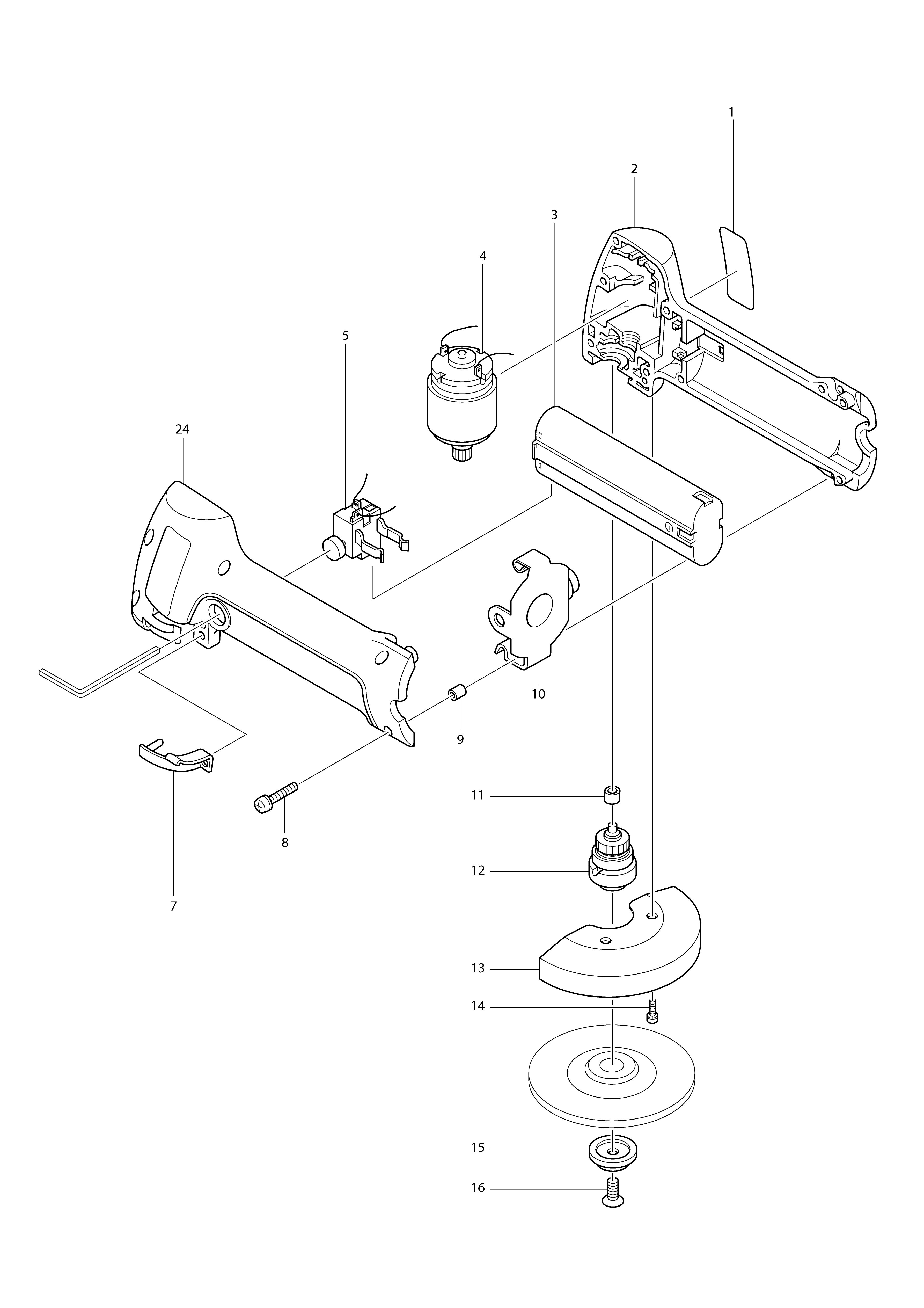 Vue éclatée Makita 9500D#01