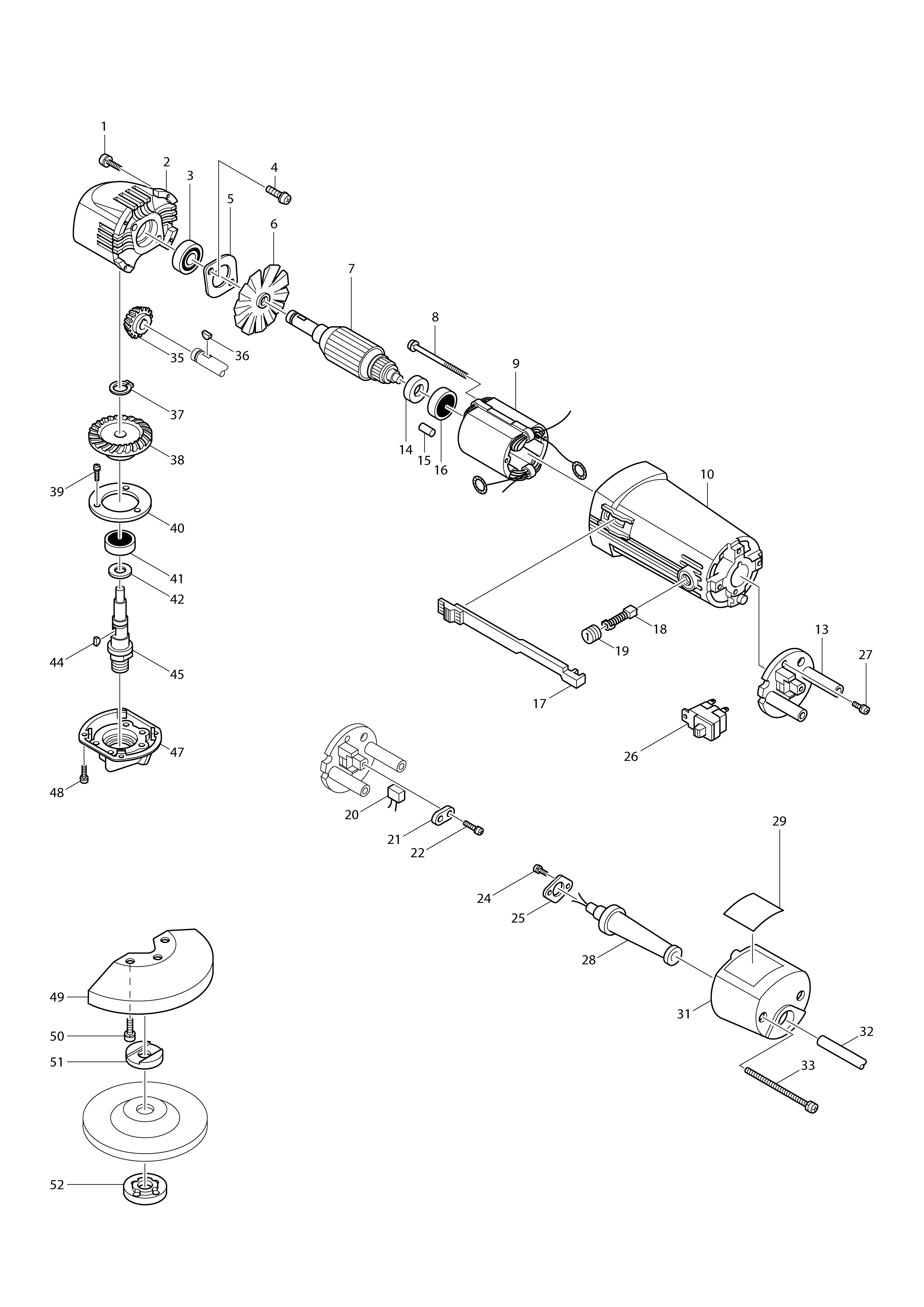 Vue éclatée Makita 9501B#01