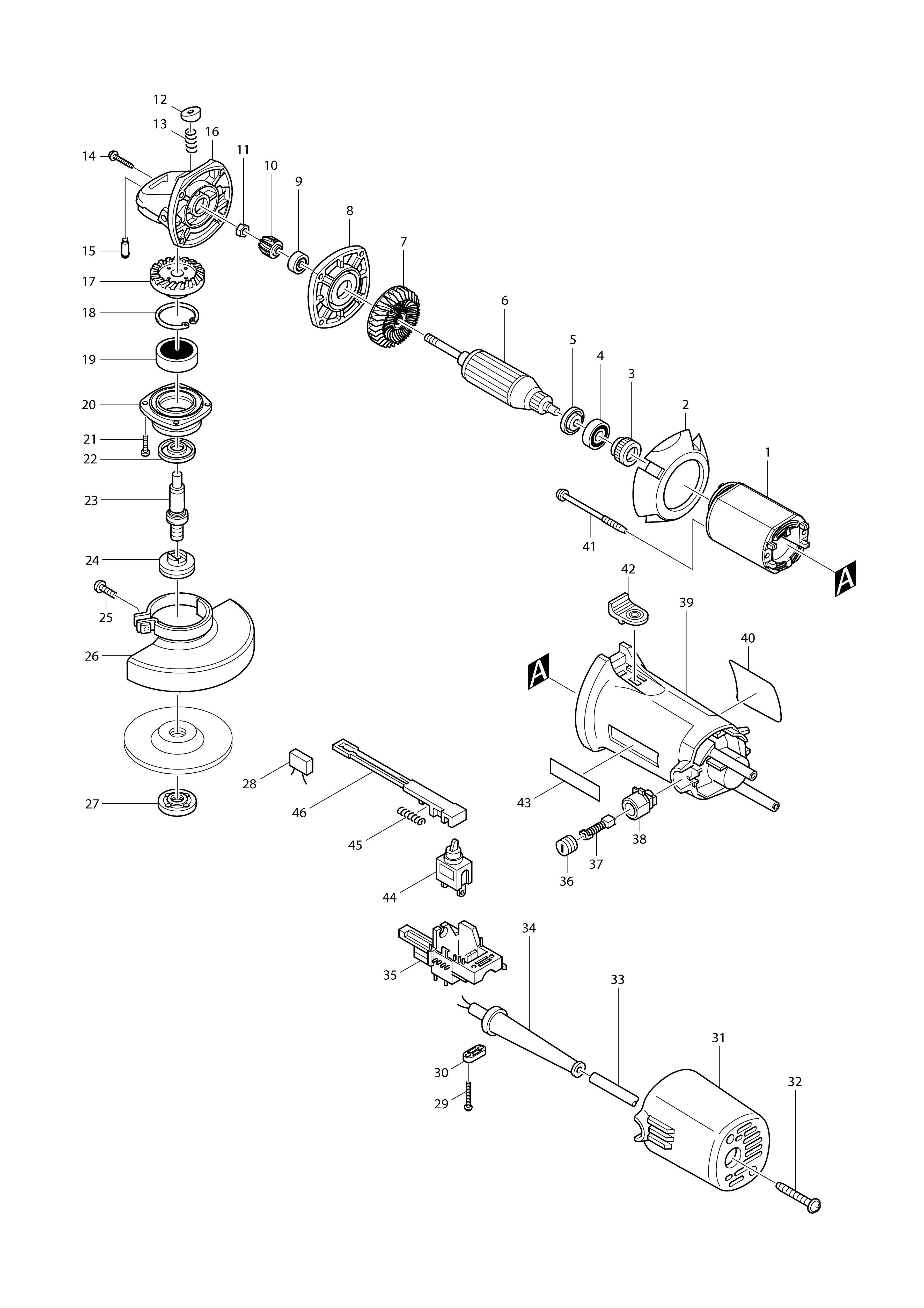 Vue éclatée Makita 9522NB#01