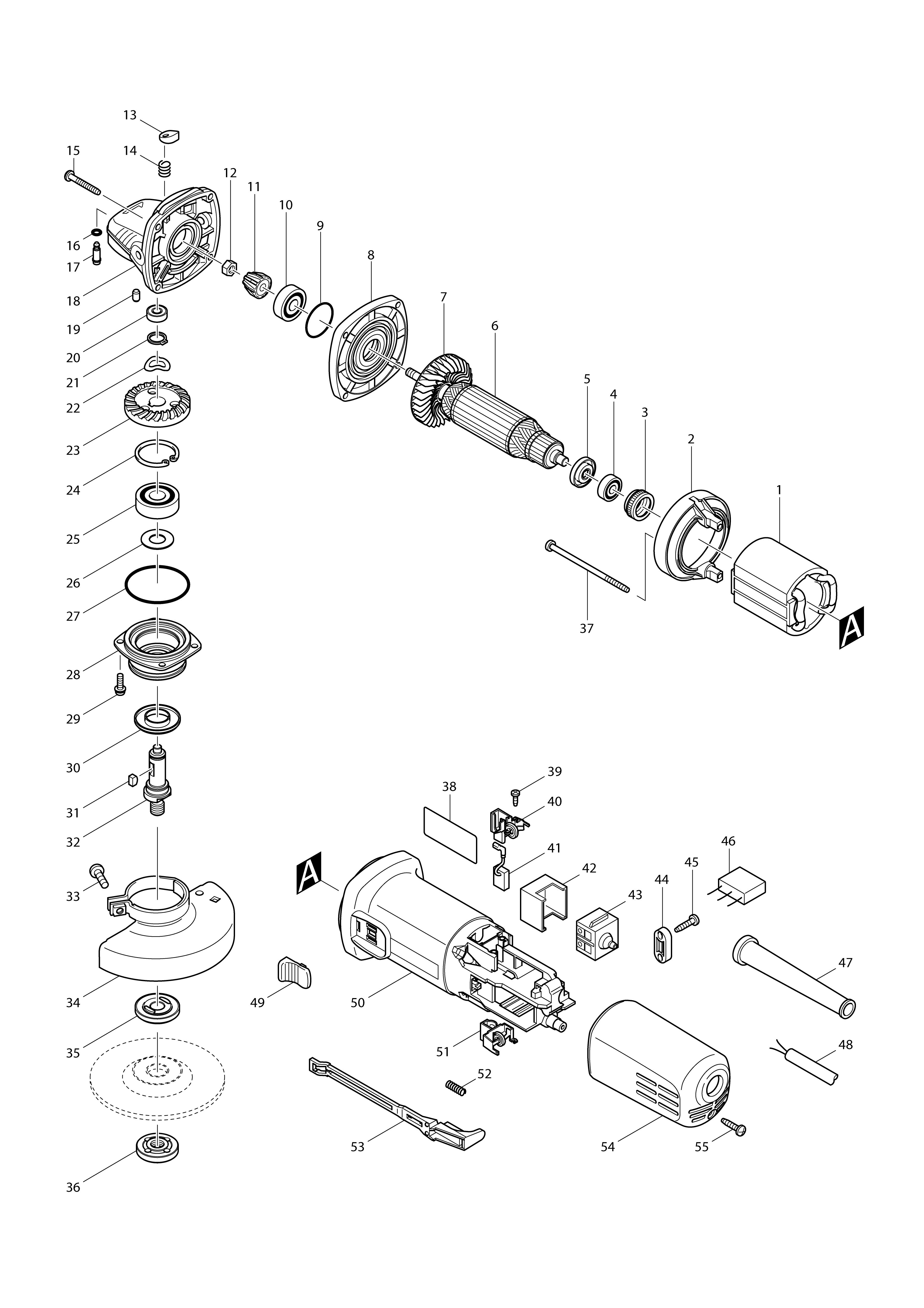 Vue éclatée Makita 9556HN#01