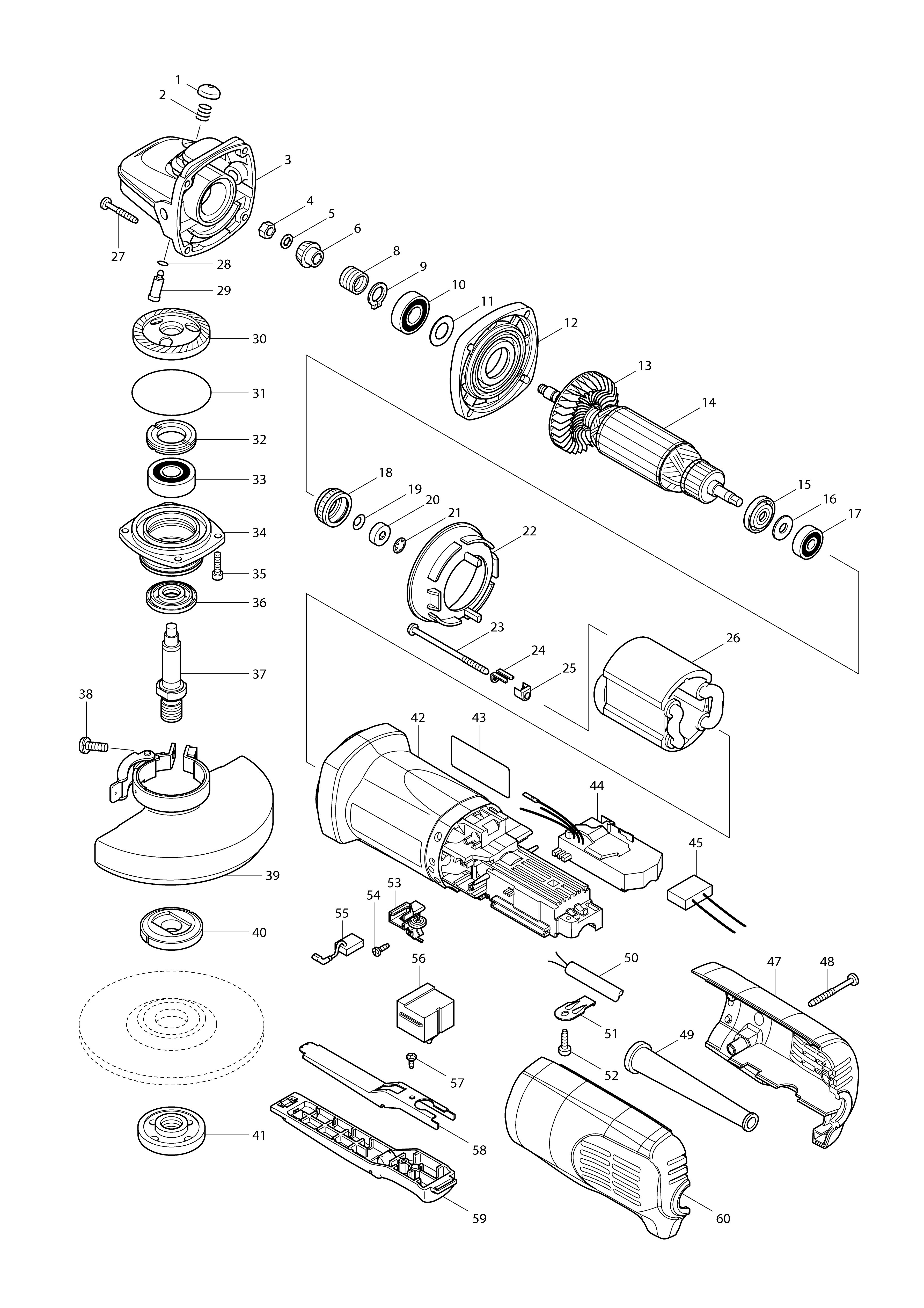 Vue éclatée Makita 9565PC#01