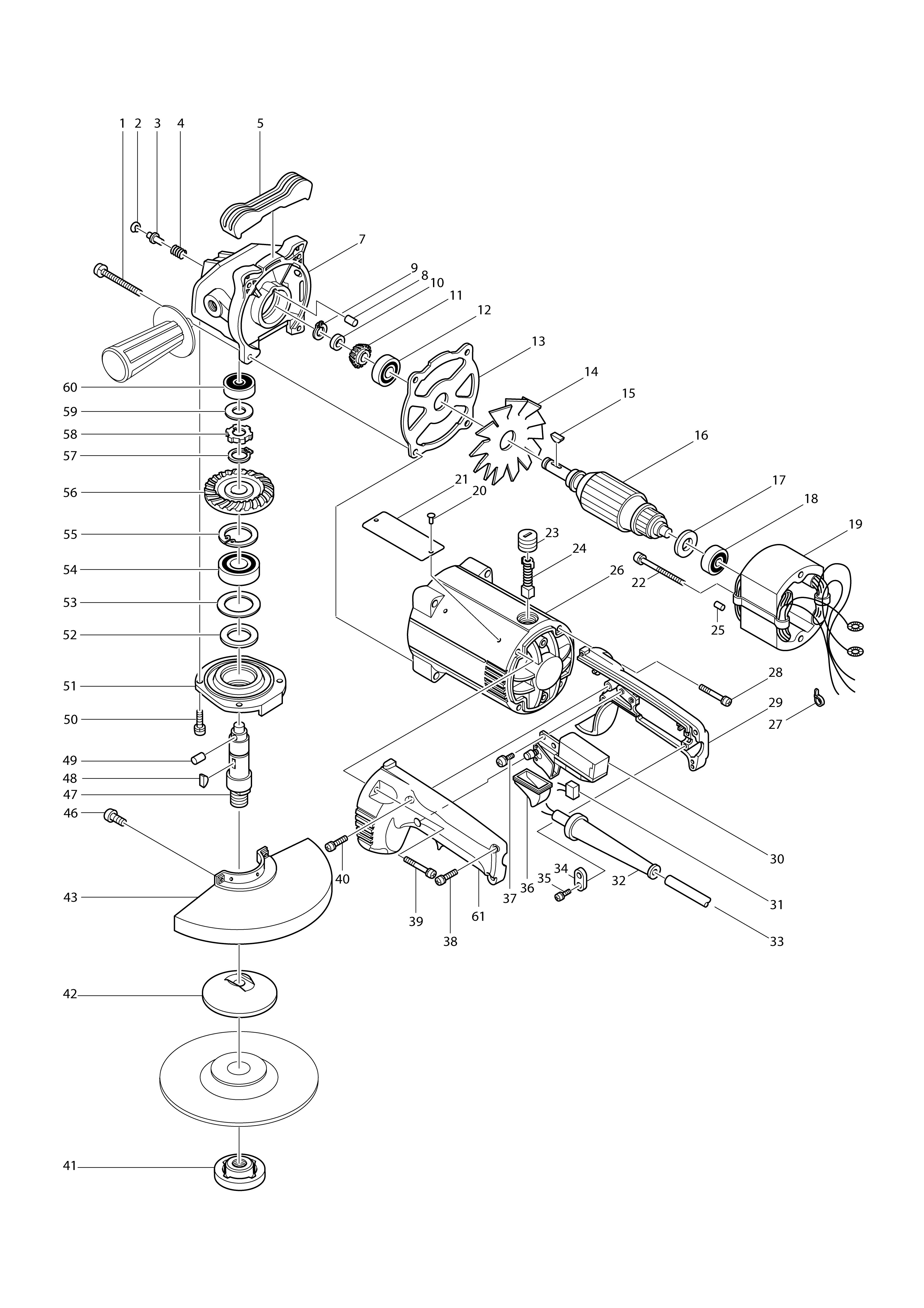 Vue éclatée Makita 9609HB#01