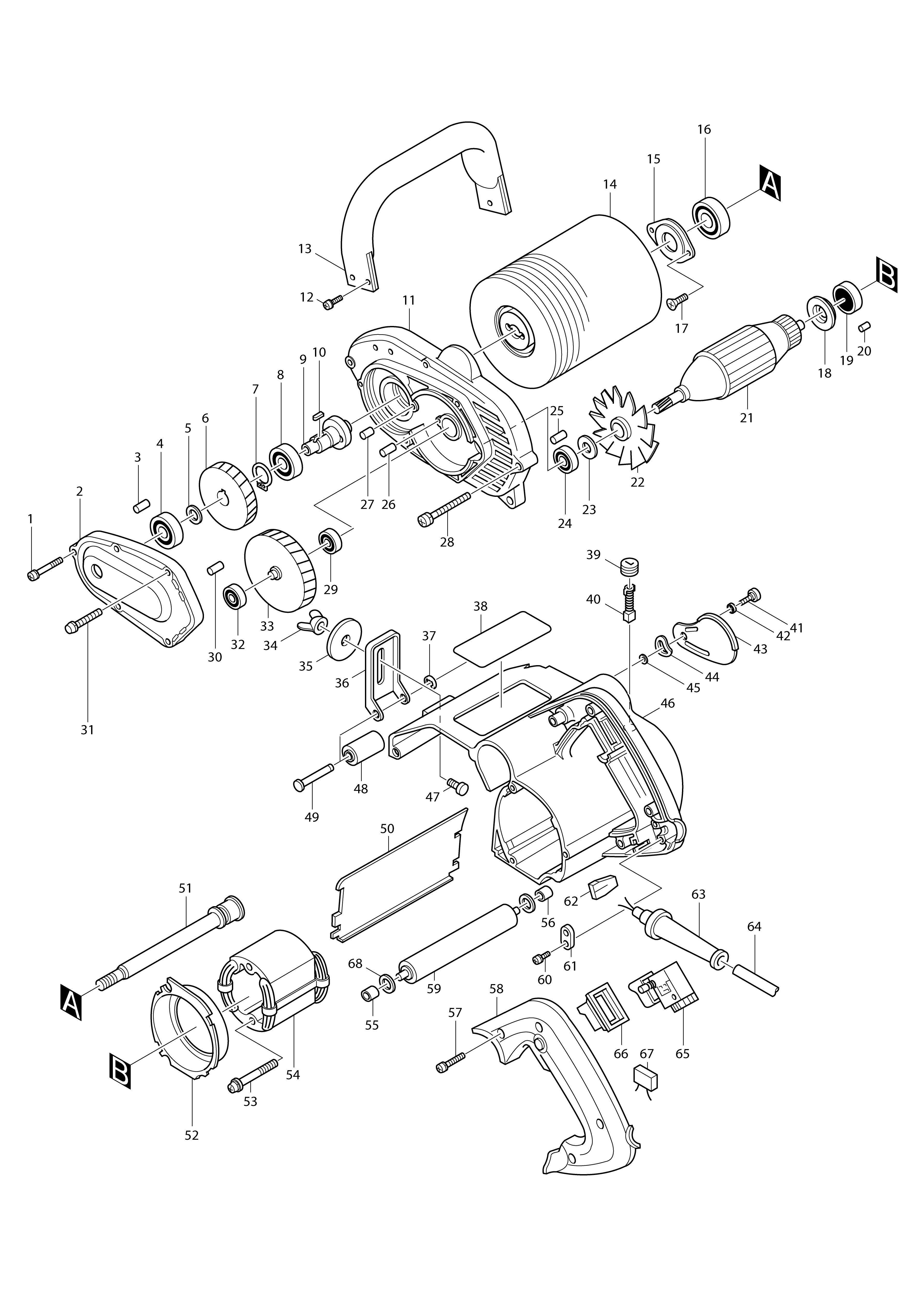 Vue éclatée Makita 9741#01