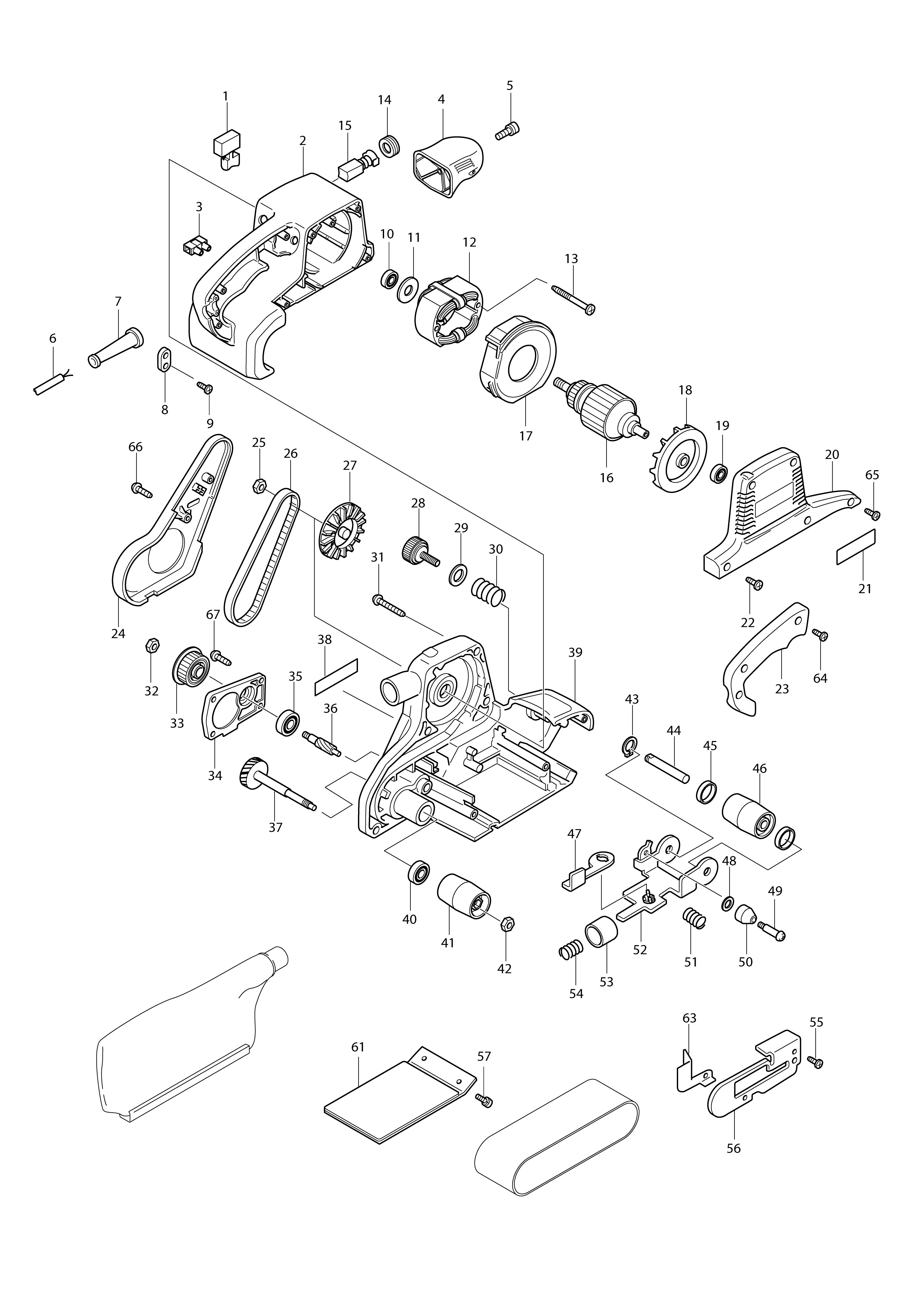 Vue éclatée Makita 9902#01