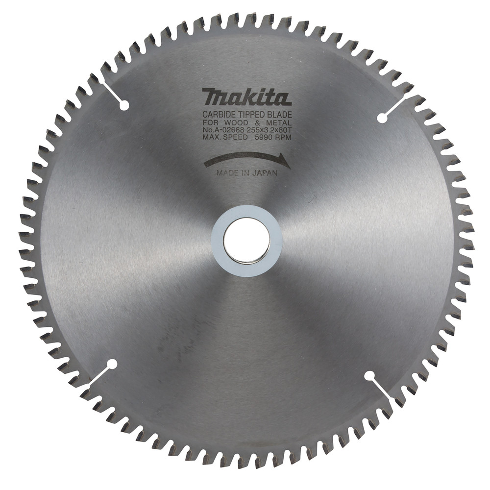 Lame carbure bois et métal pour scies circulaires, radiales et à onglets Makita