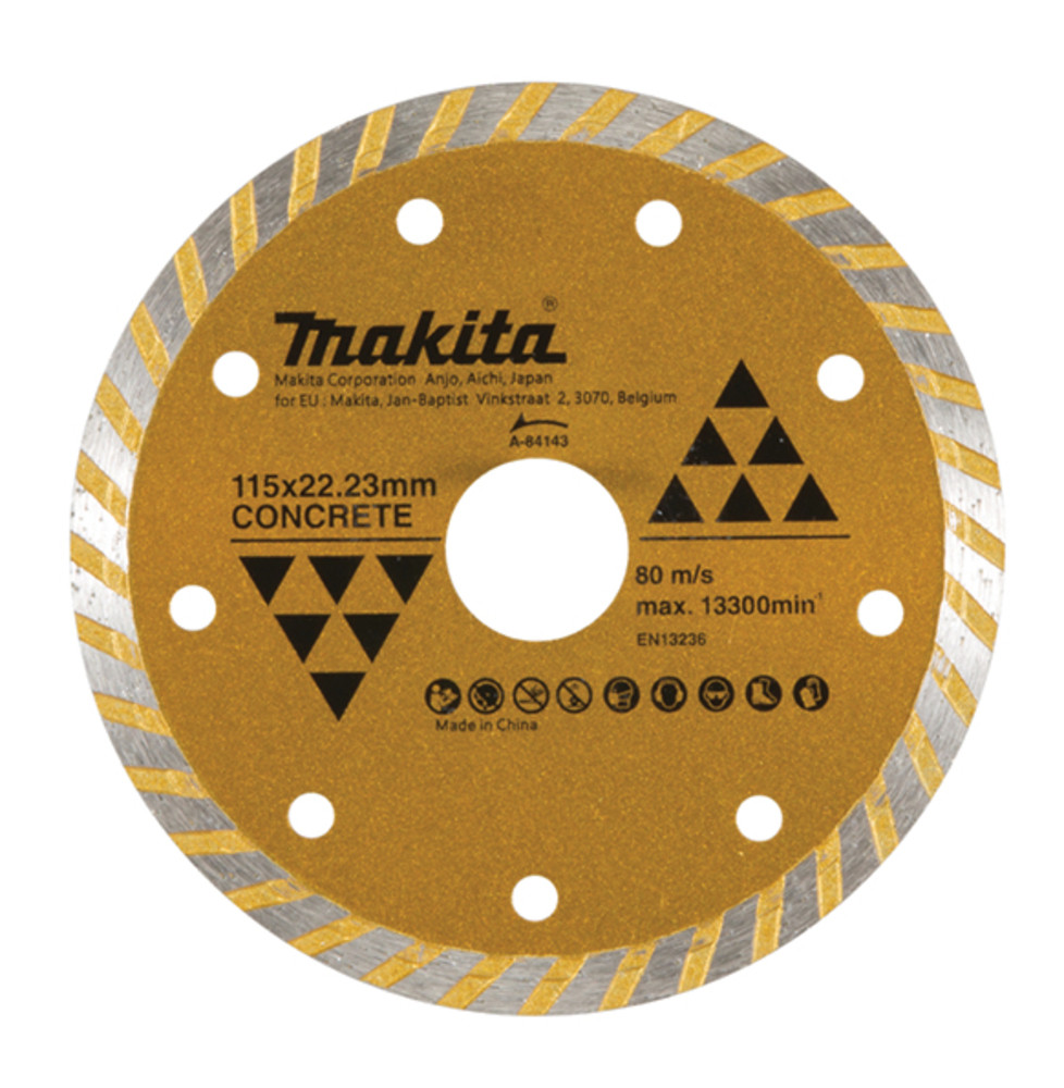 Disque diamanté 115 x 22,23 mm, turbo, à sec Makita