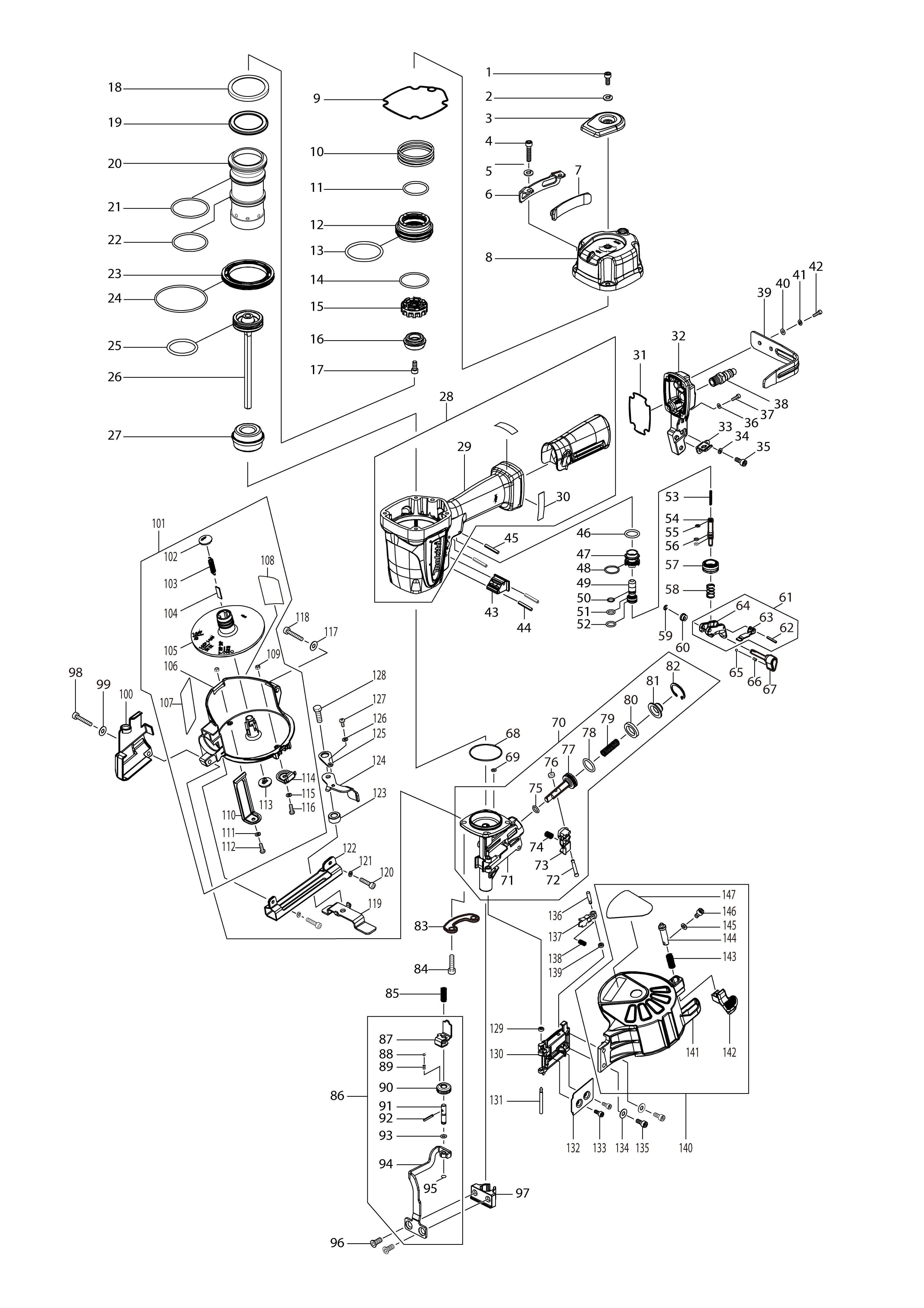 Vue éclatée Makita AN454#01