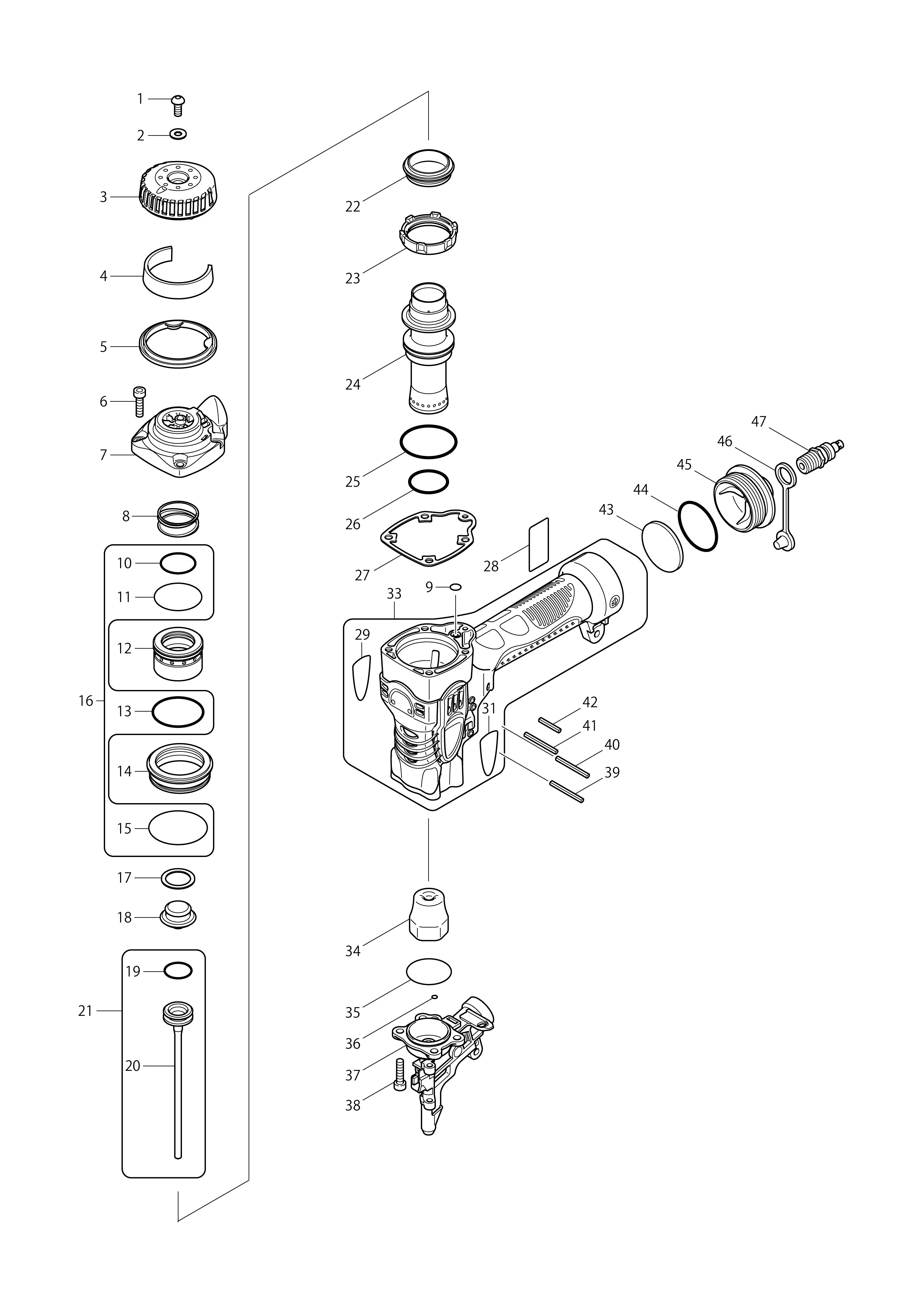 Vue éclatée Makita AN510H#01
