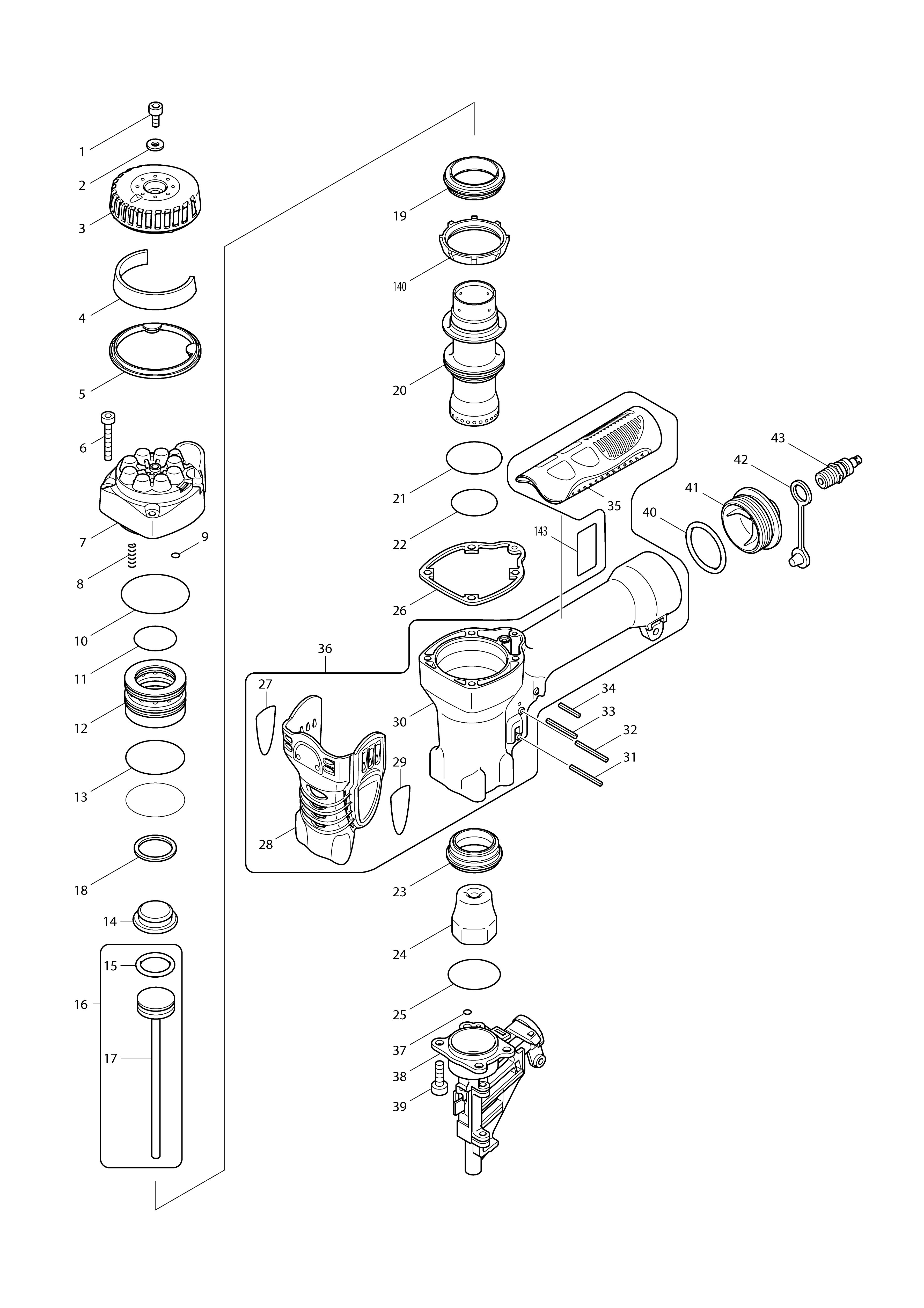 Vue éclatée Makita AN610H#01